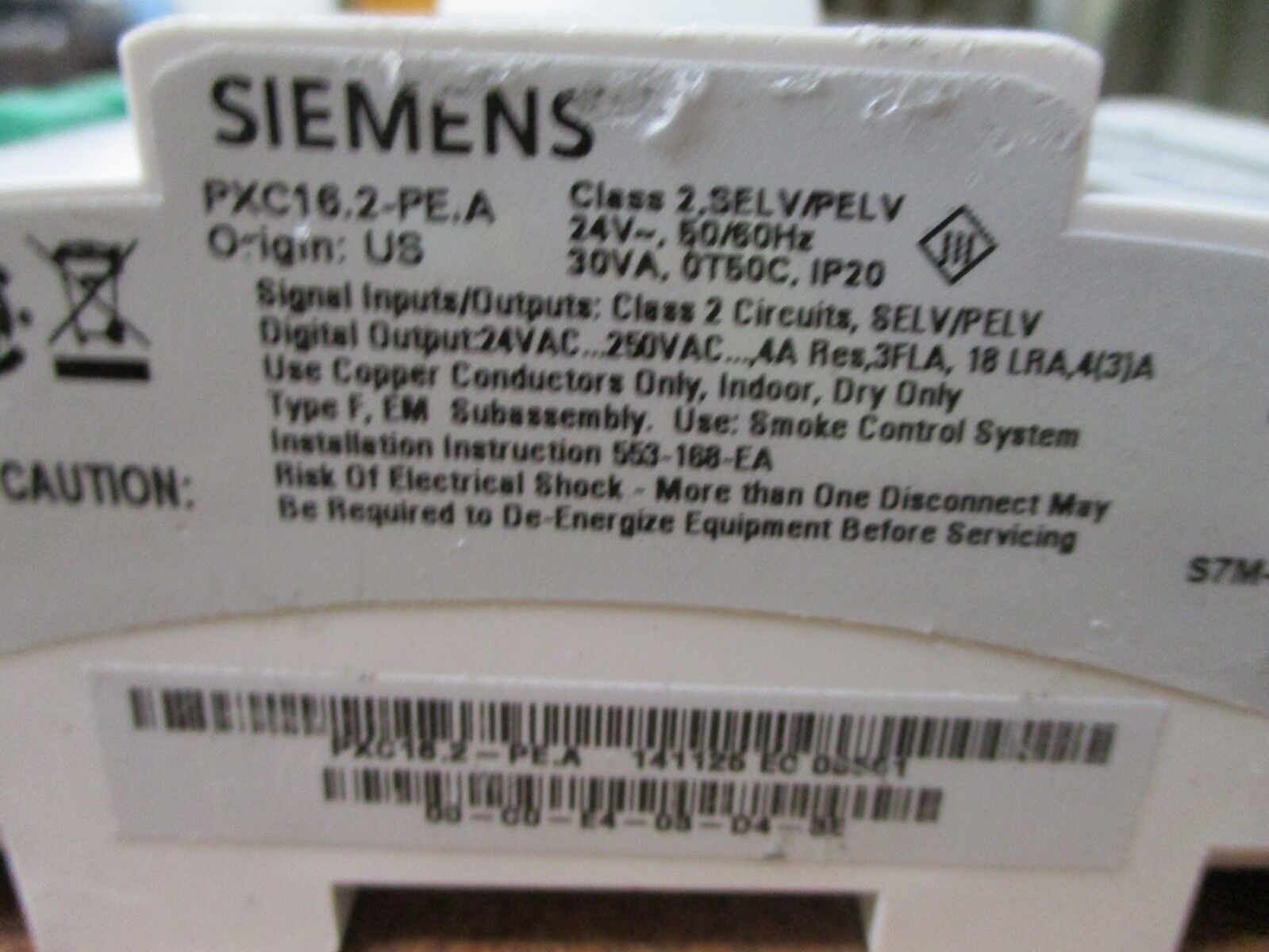 Siemens Controller PXC16.2-PE.A 24V 50/60Hz 30VA Used