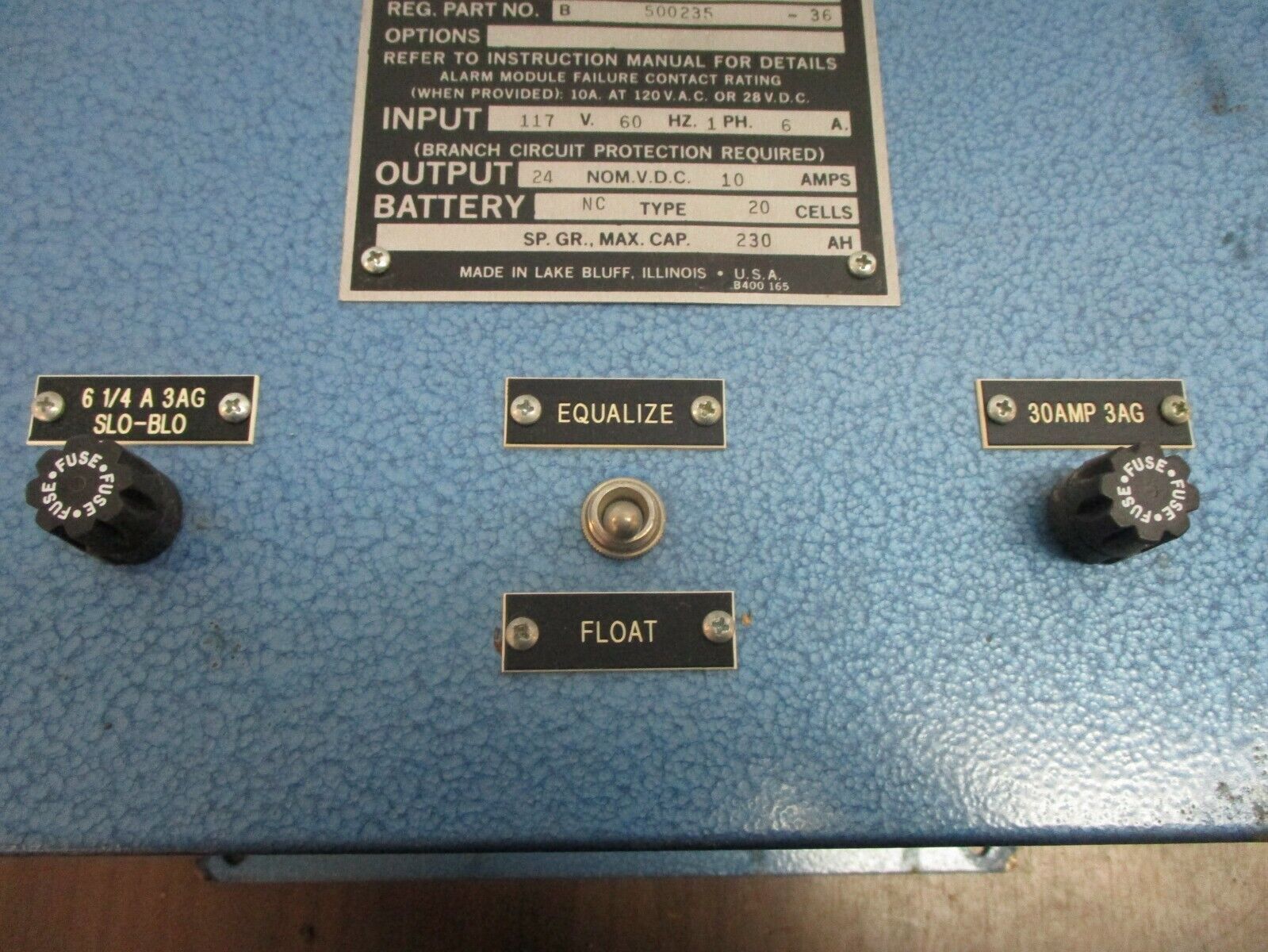 MCS Battery Charger 600775-21 Model #: MBC 7-24V-10A-NC 230AH 20-Cells Used
