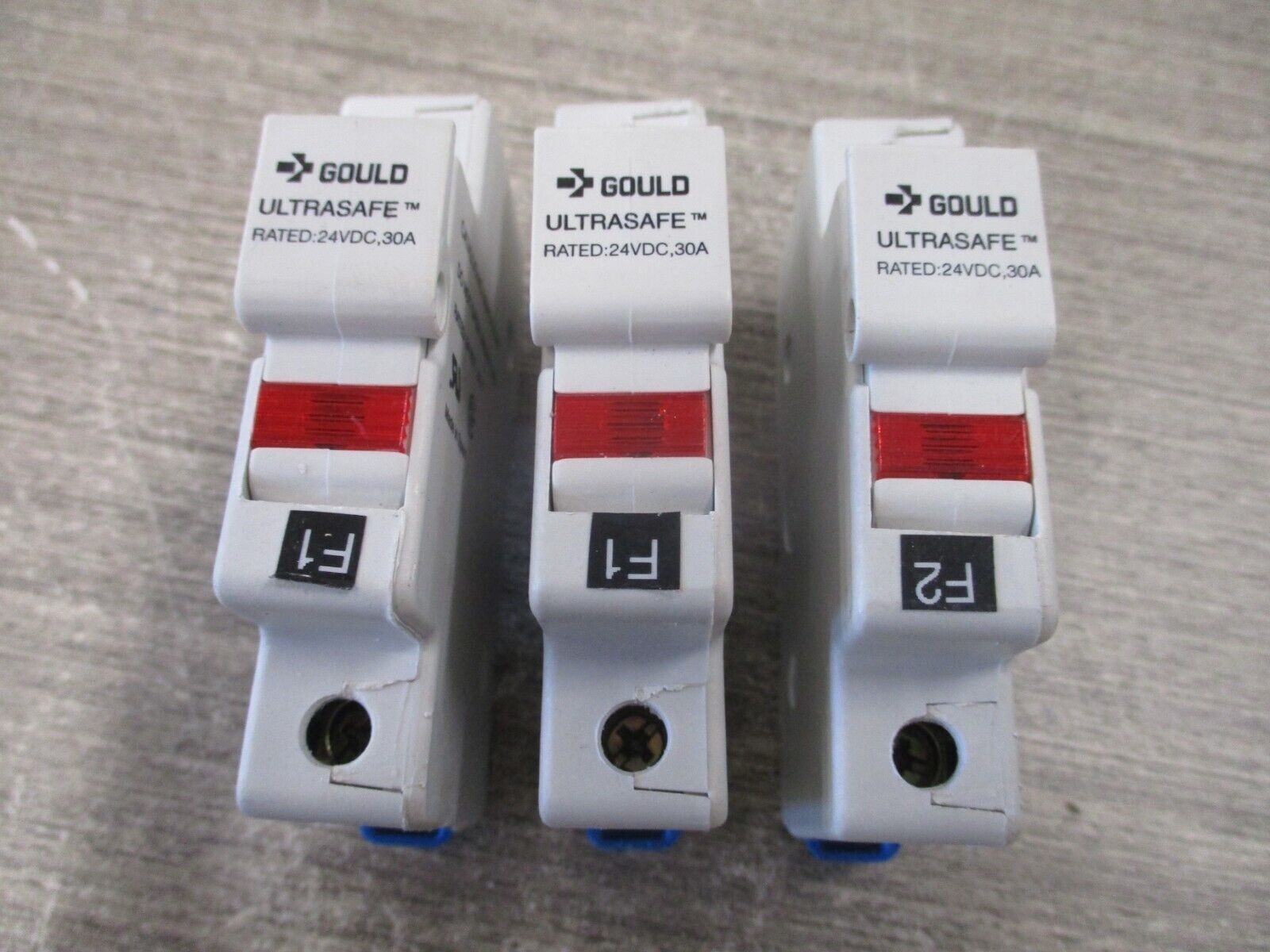 Gould Ultrasafe Fuseholder USM1I-DC24P 30A 24VDC 1P *Lot of 3* Used