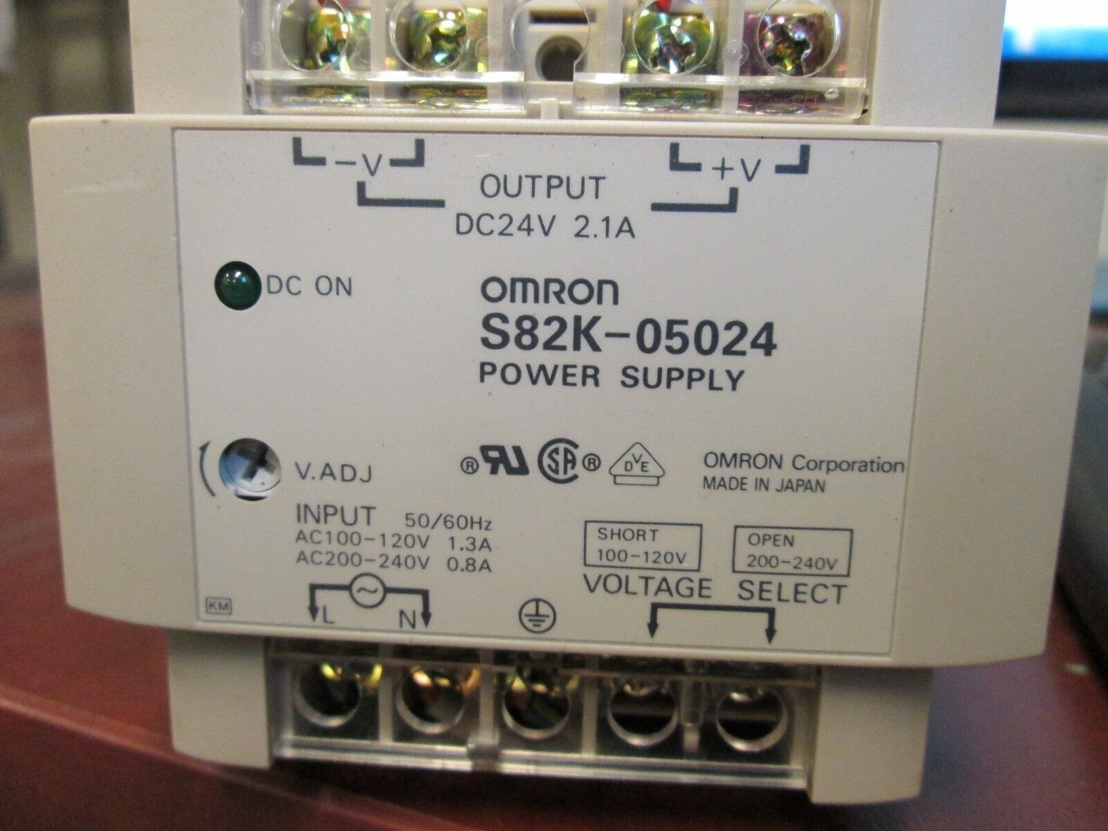 Omron Power Supply S82K-05024 Outputs: 24VDC 2.1A Used