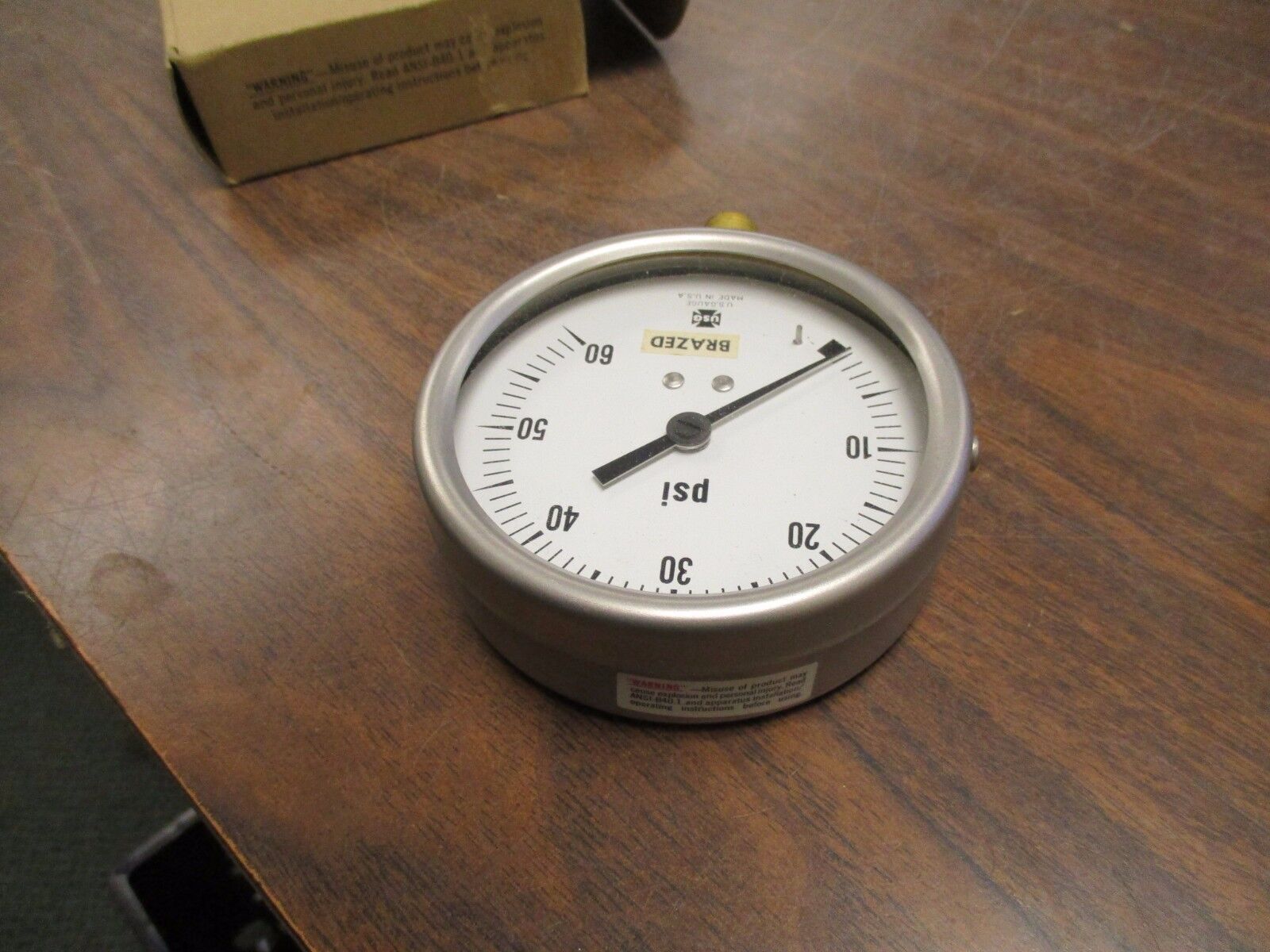 USG PSI Gauge Range: 0-60 PSI New Surplus