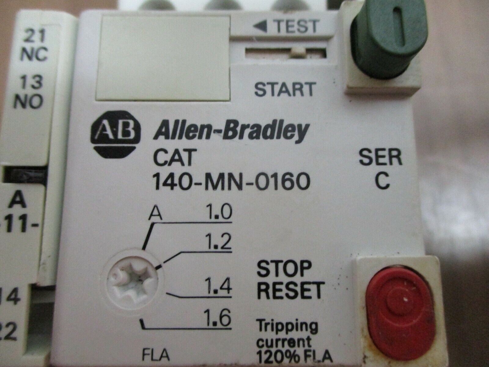 Allen-Bradley Manual Starter 140-MN-0160 Trip: 1.0-1.6A Used