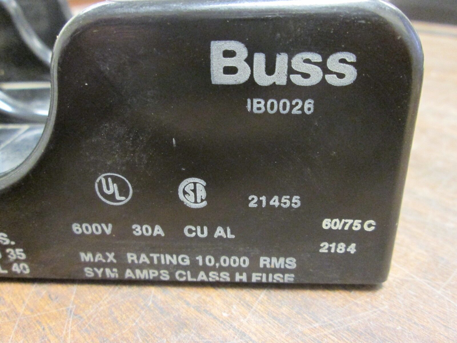 Buss Fuse Holder IB0026 30A 600V 3P Used