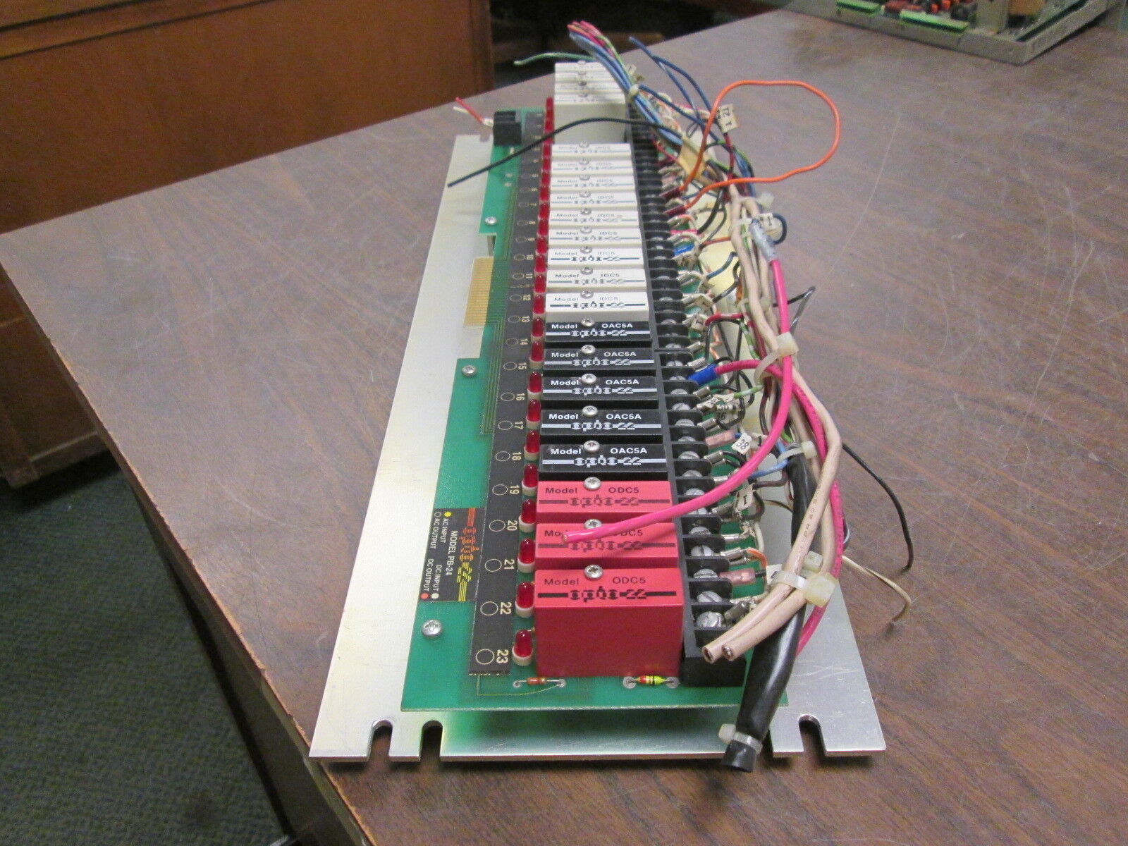 Opto 22 I/O Relay Board PB-24 (13)IDC5 Relay (5)OAC5A Relay (3)ODC5 Relay Used