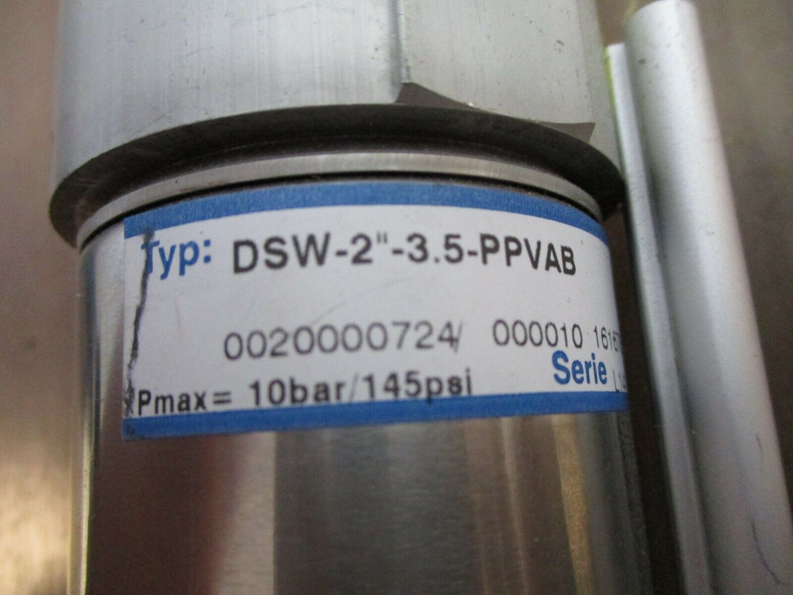 Festo Stainless Steel Air Cylinder DSW-2"-3.5-PPVAB 145PSI Used