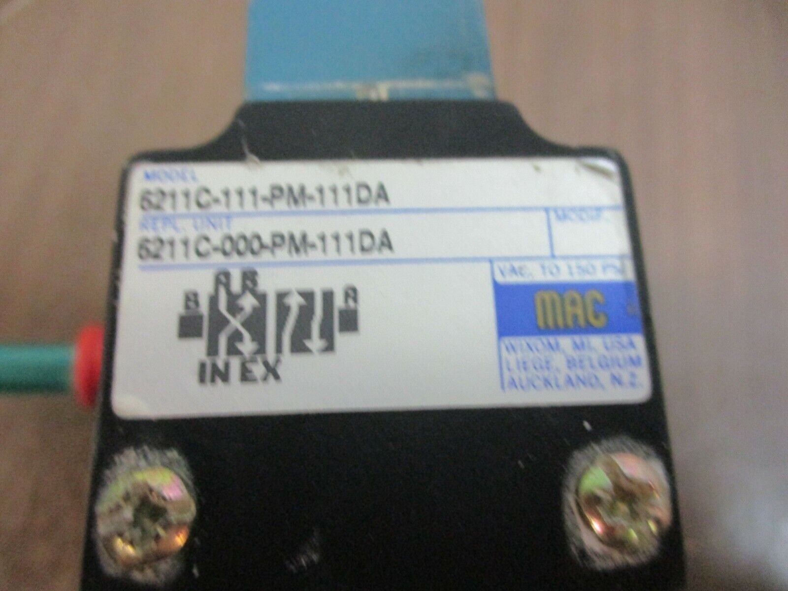 MAC Solenoid Valve 6211C-111-PM-111DA VAC to 150 PSI Used