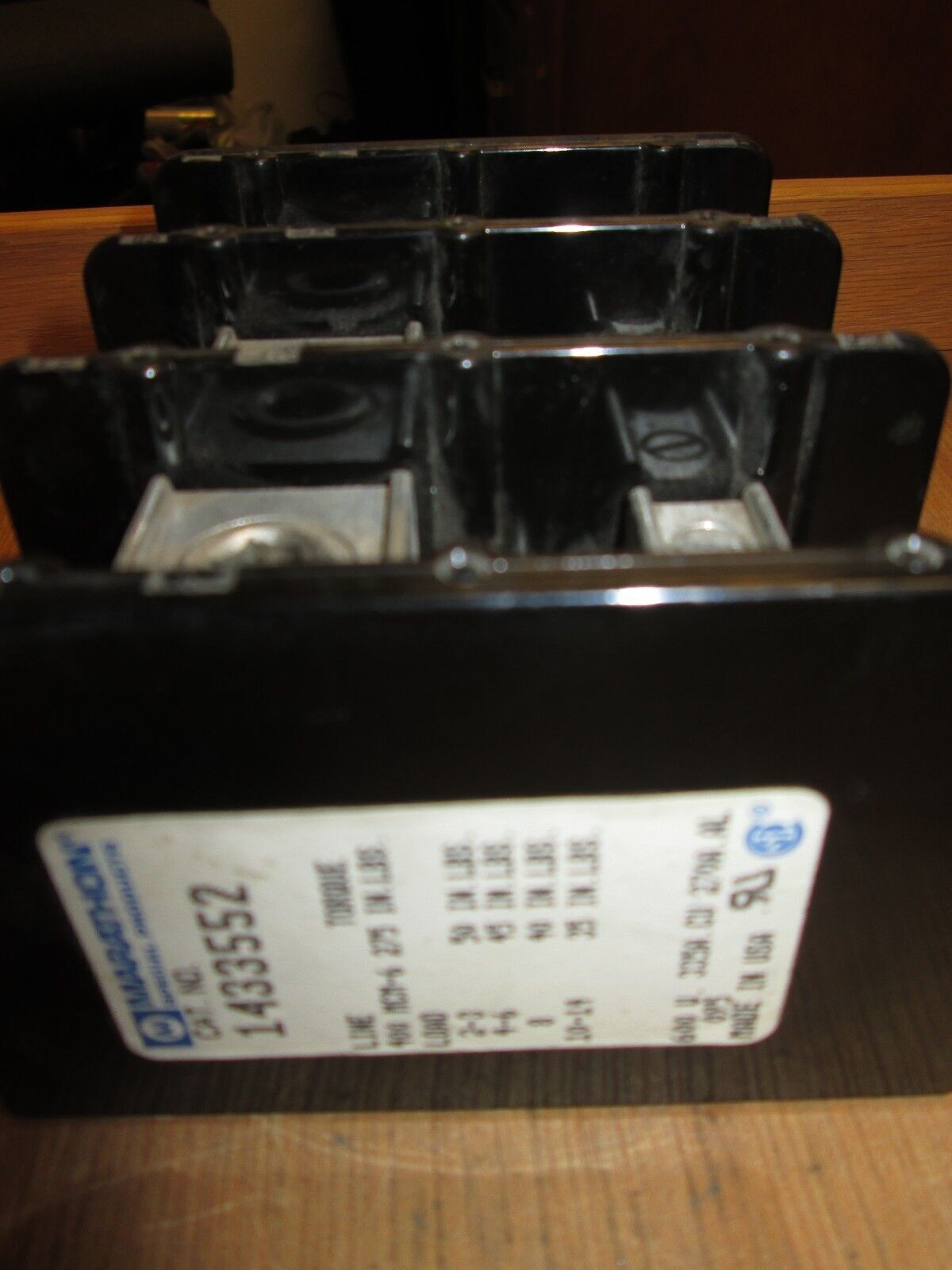 Marathon Terminal Block 1433552 line 400MCM load (4) #2 - #14 Used