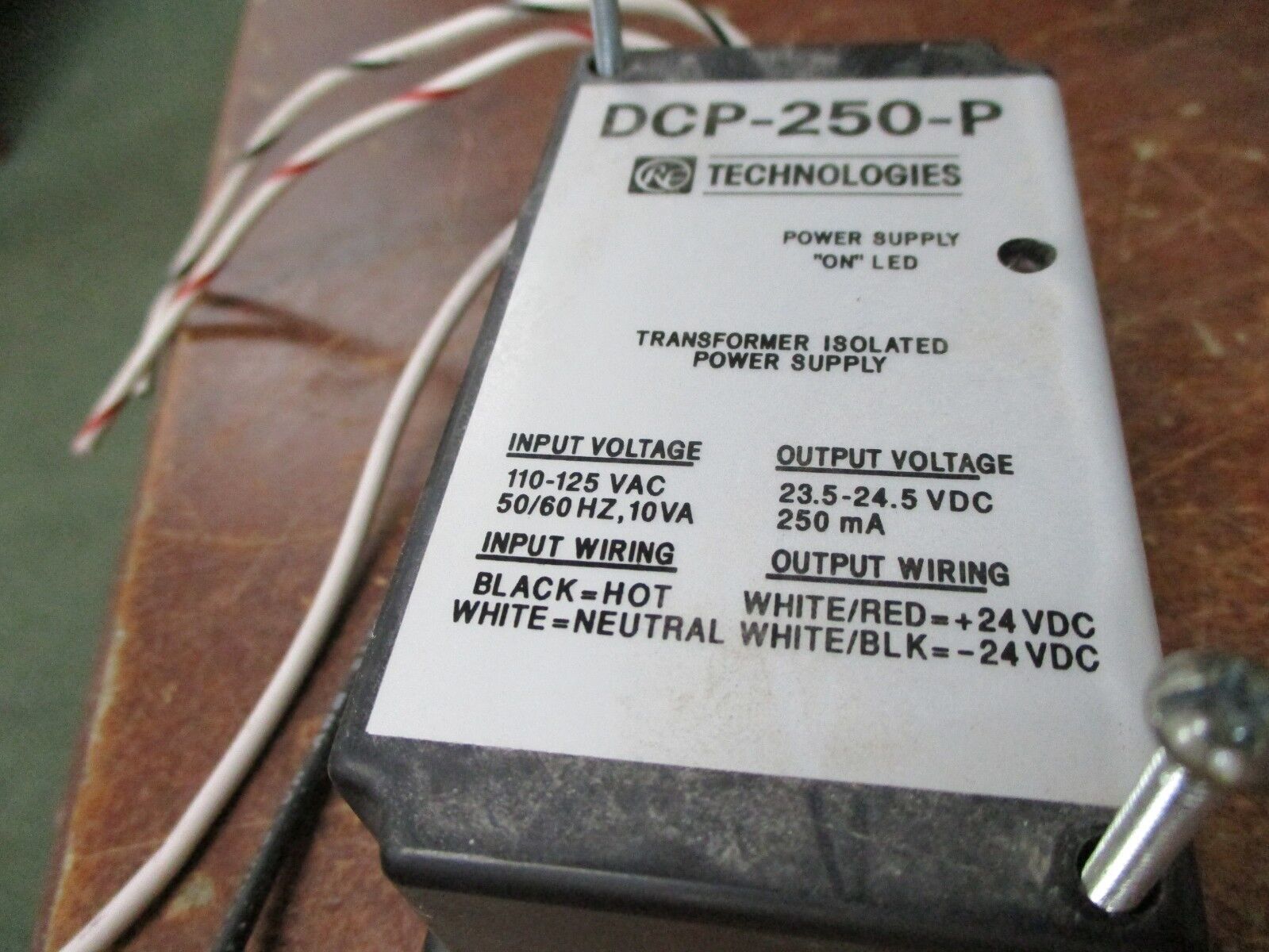 RE Technologies Power Supply DCP-250-P Input:110-125VAC, 50/60Hz, 10VA Used