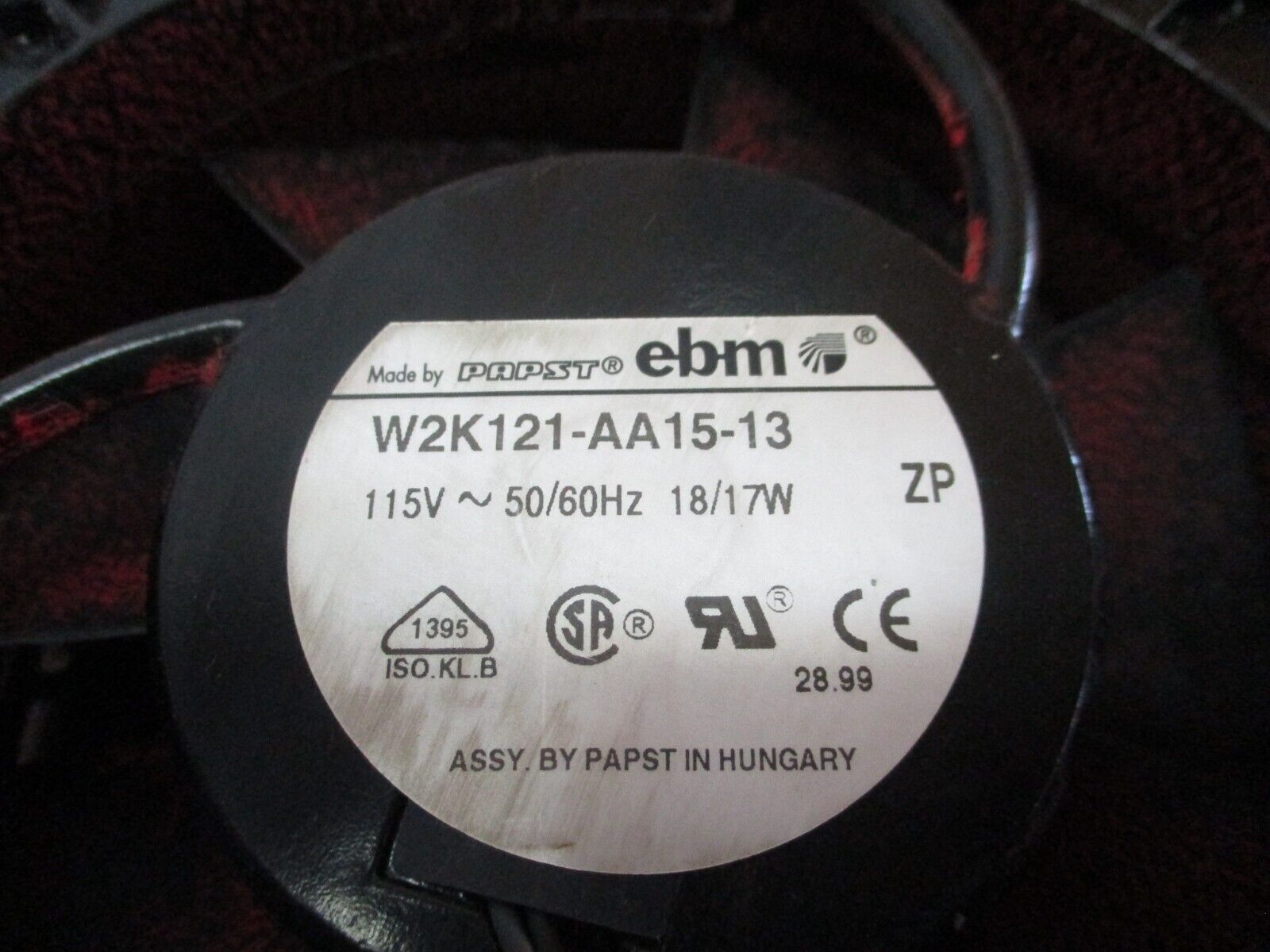 ebm Papst Axial Fan W2K121-AA15-13 115V 50/60Hz 18/17W Used