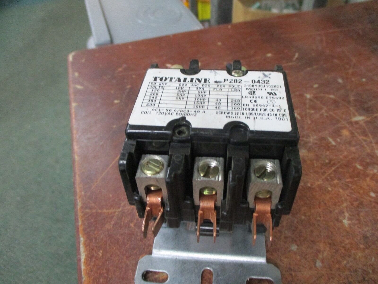 Totaline Contactor P282-0432 120V Coil 50A 600V Used