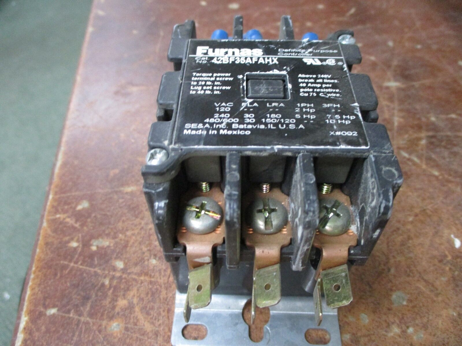 Furnas Contactor 42BF35AFAHX 120V Coil 30A 600V Used