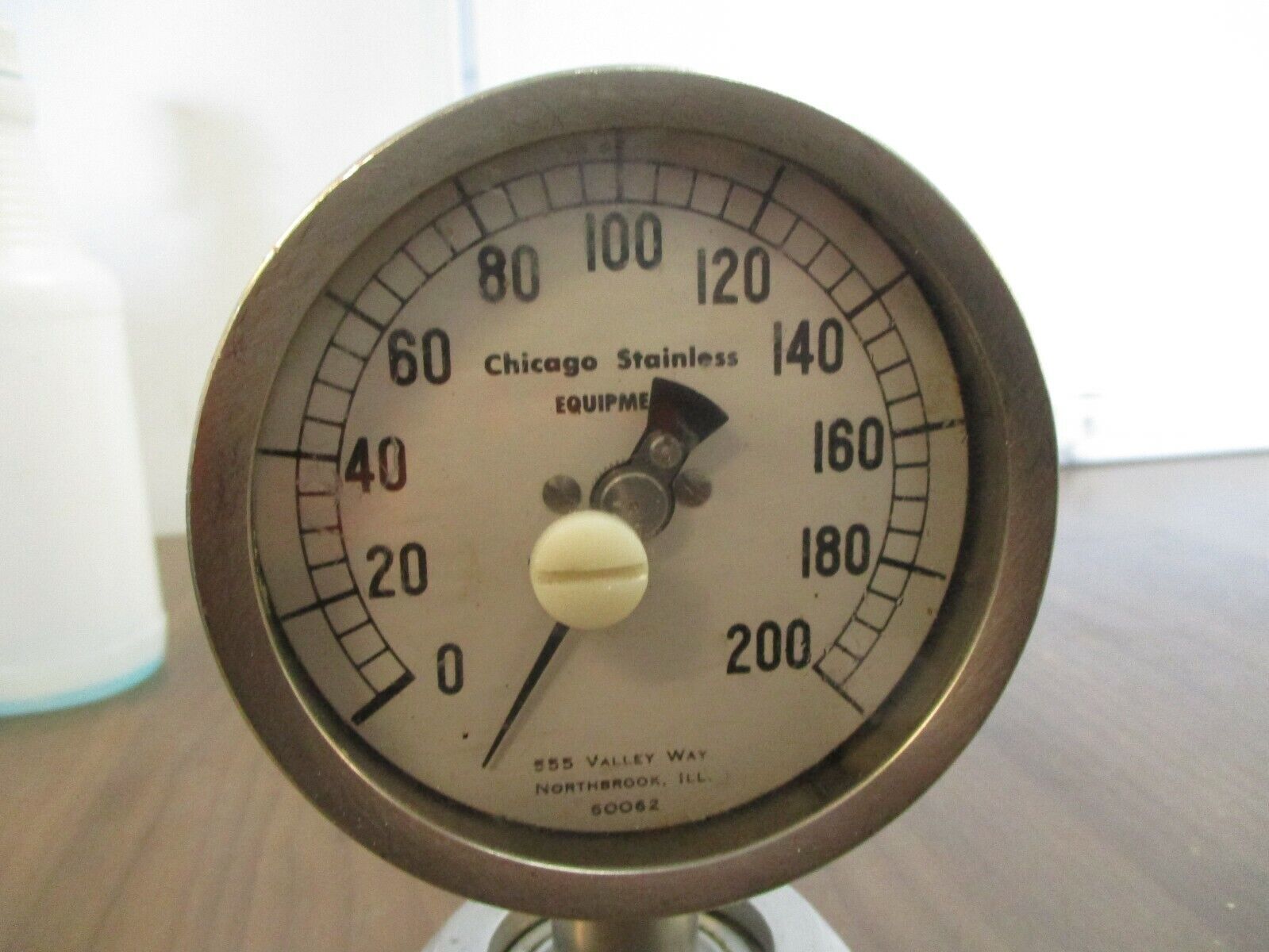 Chicago Stainless Equipment Stainless Steel Pressure Gauge Range: 0-200PSI Used