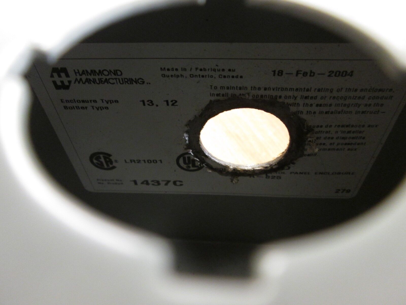 Hammond Double Deep Push Button Station 1437C 3 Hole Used