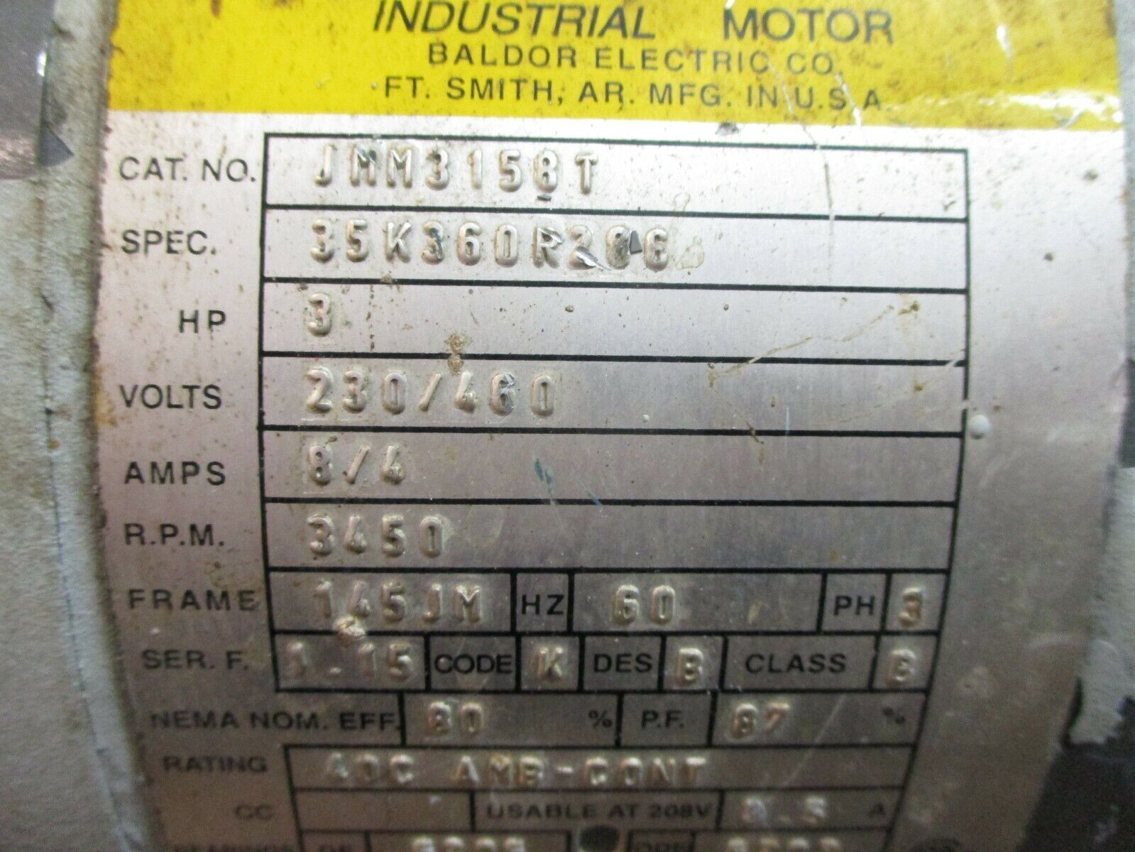 Memphis Pump & MFG. Co. Pump MPH-150-3001 3HP 3600RPM 230/460V 3Ph Used