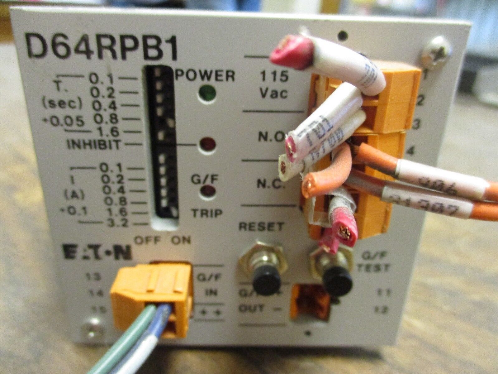 Eaton Ground Fault Relay D64RPB1 115V Used