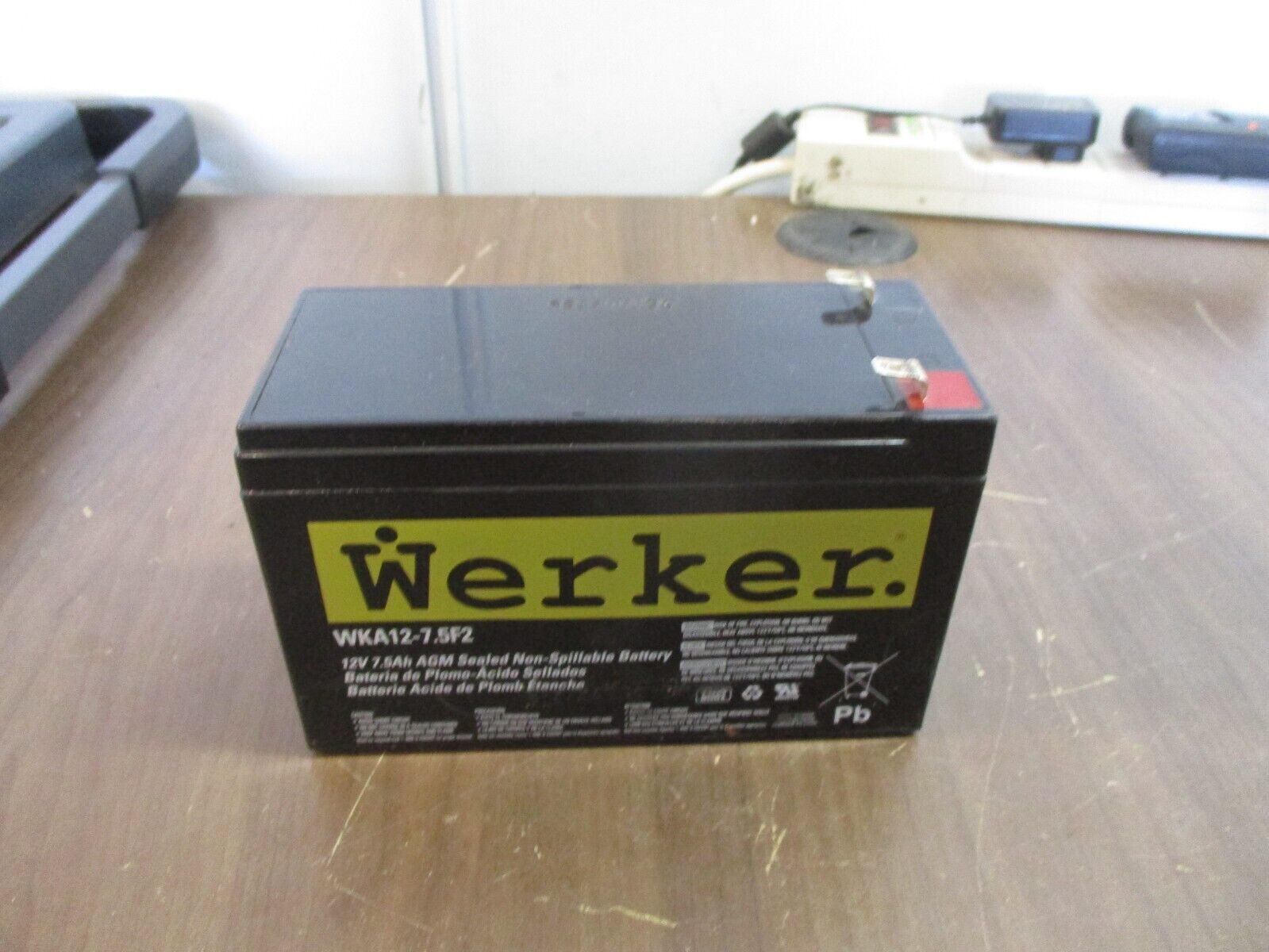 Werker AGM Sealed Non-Spillable Battery WKA12-7.5F2 12V 7.5Ah Used