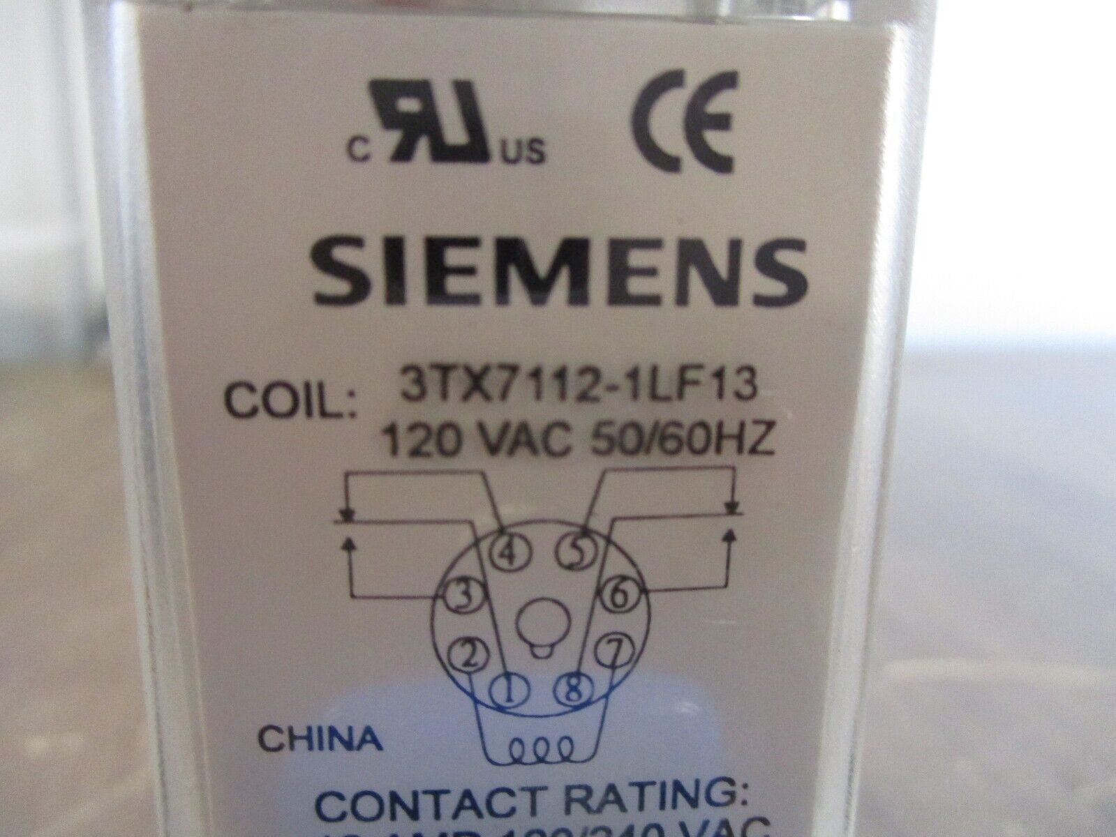 Siemens Relay 3TX7112-1LF13 120V Coil w/ Base Used
