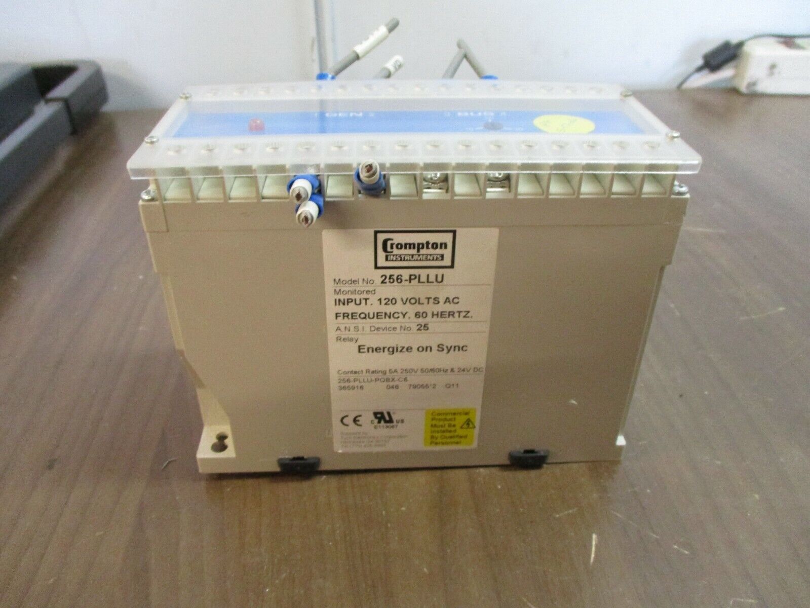 Crompton Protector Energize on Sync Relay 256-PLLU-PQBX-C6 120V 60Hz Used
