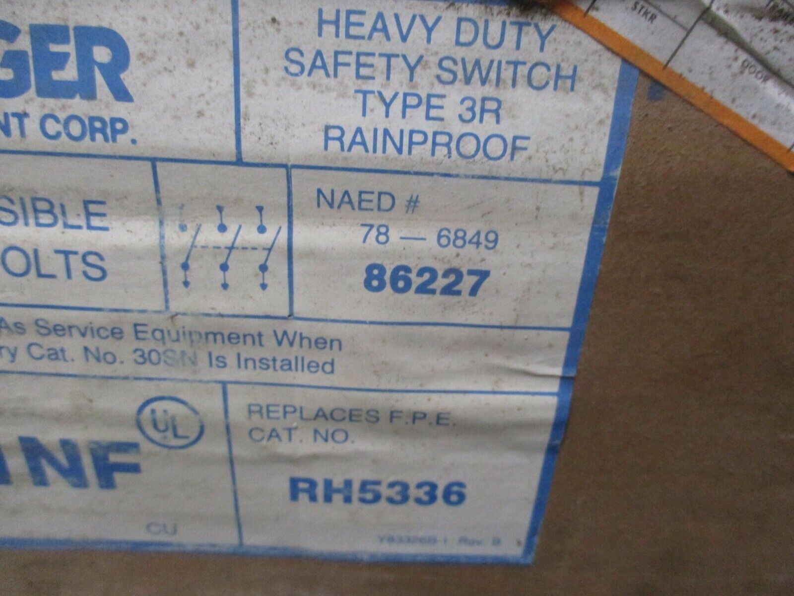 Challenger Non-Fusible 3R Safety Switch / Disconnect RHD361NF 30A 600V 3P