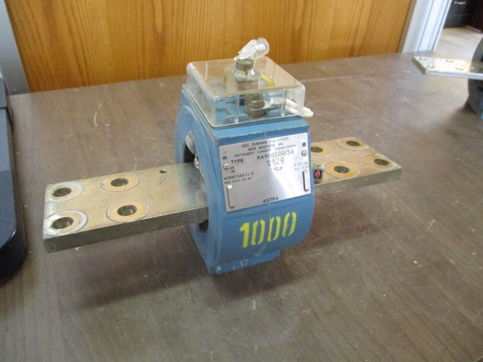 GEC Durham Type AB Current Transformer 128 Ratio 1000:5A 600V 10kV BIL Used