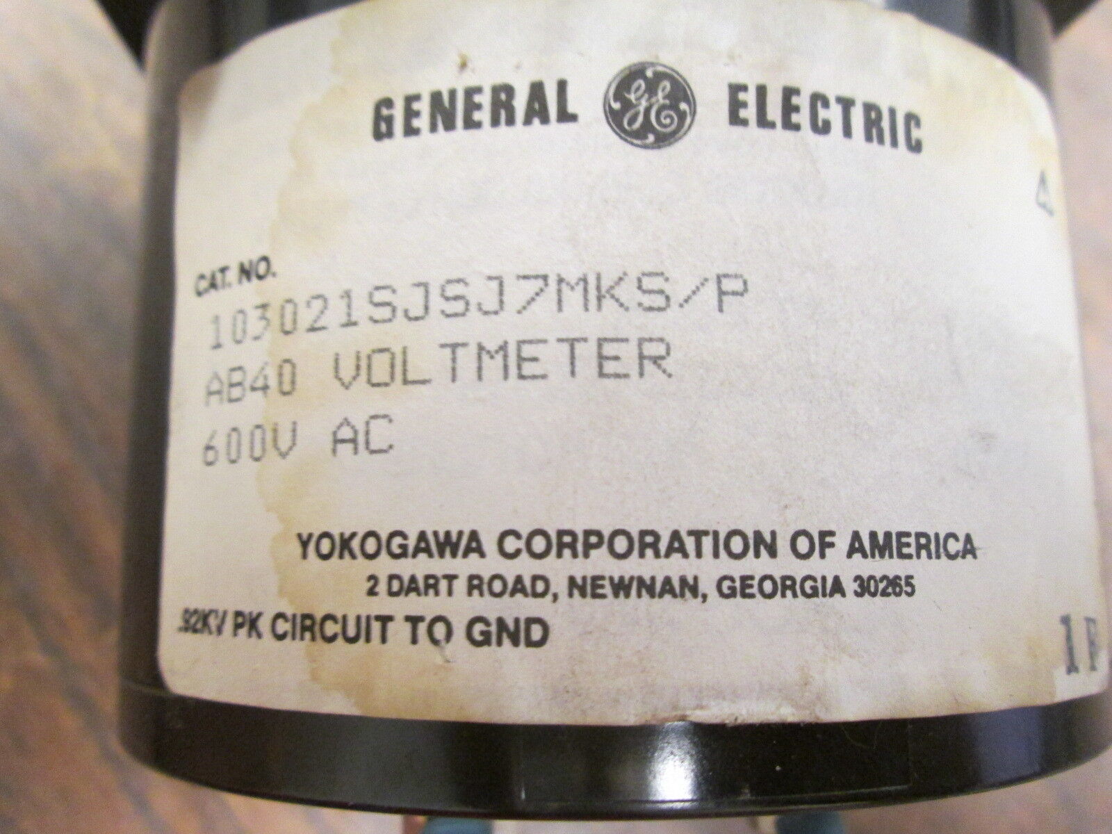 GE AC Voltmeter 103021SJSJ7MKS/P Range: 0-600V Used