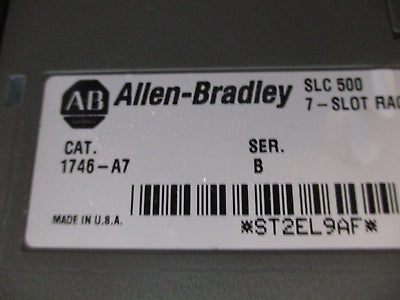 Allen-Bradley SLC 500 PLC Rack w/ Power Supply 1746-A7 / 1746-P2 7-Slot, Used