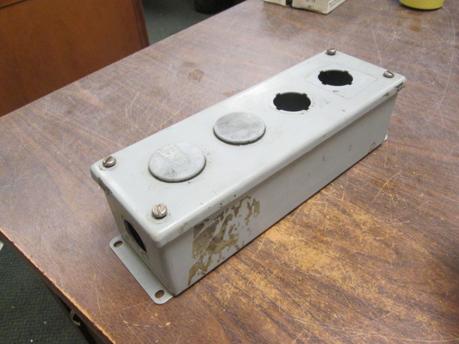 Hoffman Push Button Station E-4PB 4-Hole Used