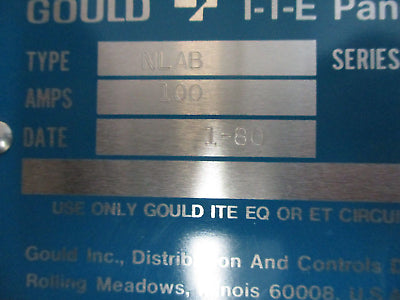 Gould ITE Panelboard Deadfront NLAB 42-Slot Size: 30.5" x 11" Used
