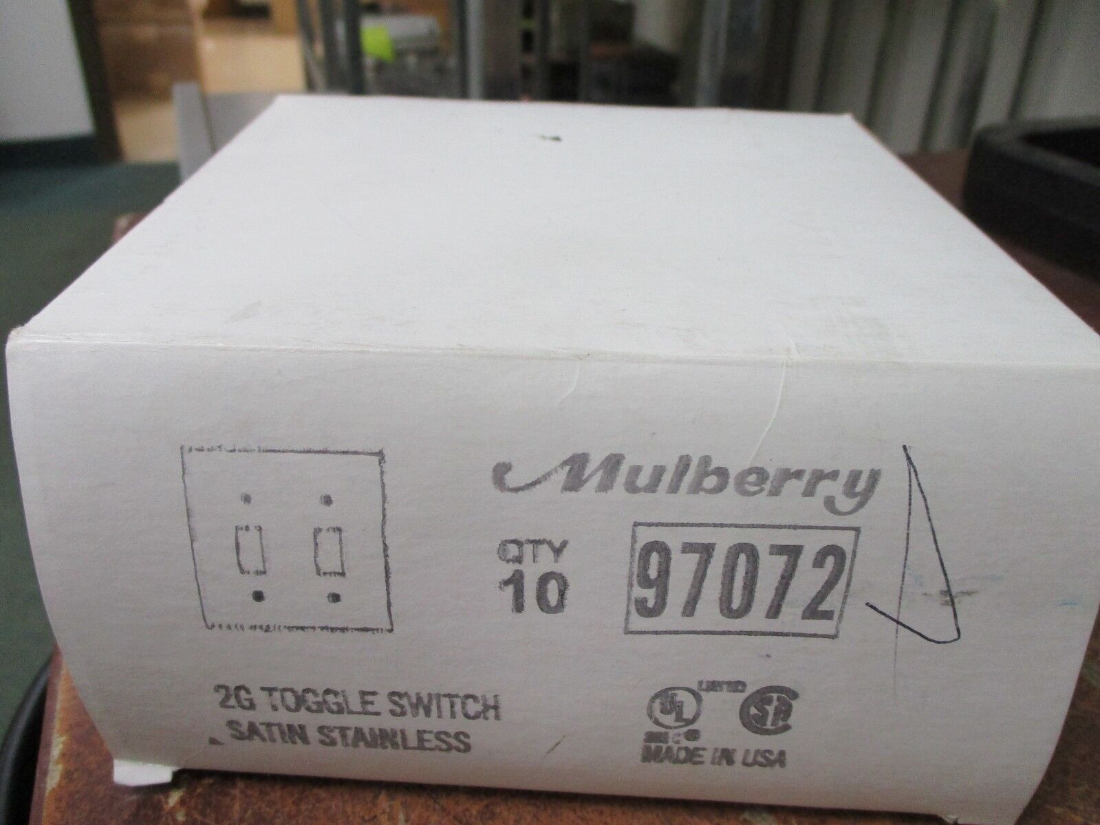 Mulberry 2-Gaug Toggle Switch Satin Stainless Cover 97072 *Box of 10*