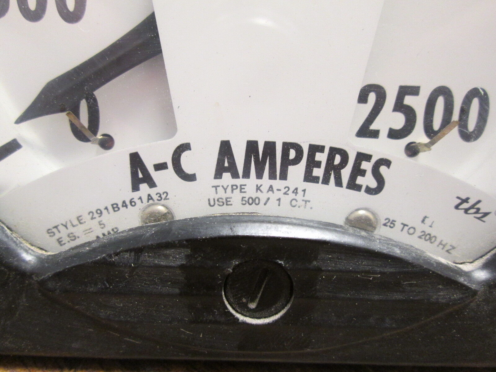 Westinghouse Type KA-241 AC Ammerter 291B461A32 Range: 0-2500A 25-200Hz Used