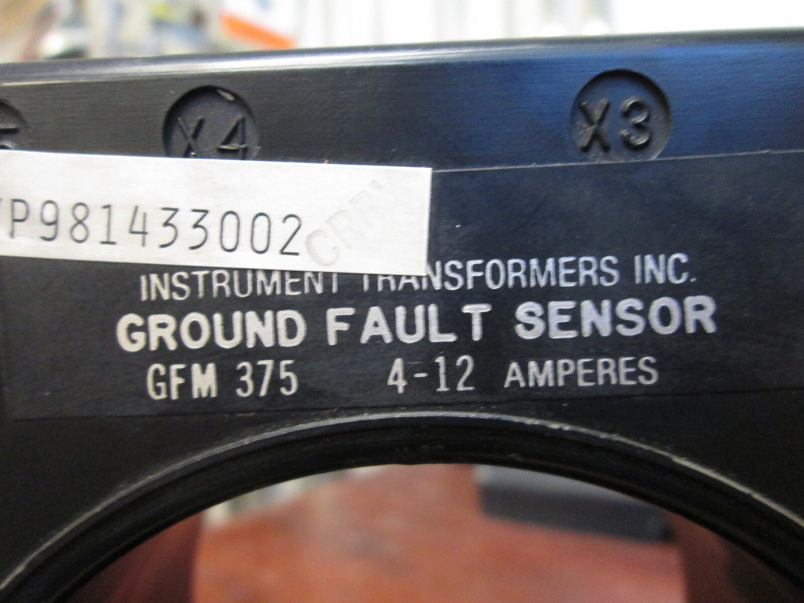 Instrument Transformers Ground Fault Sensor GFM 375 4-12A Used