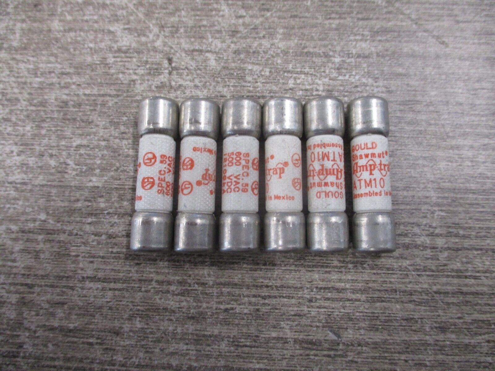 Gould Shawmut Amp-Trap Fuse ATM10 10A 600V * Lot of 6 * Used