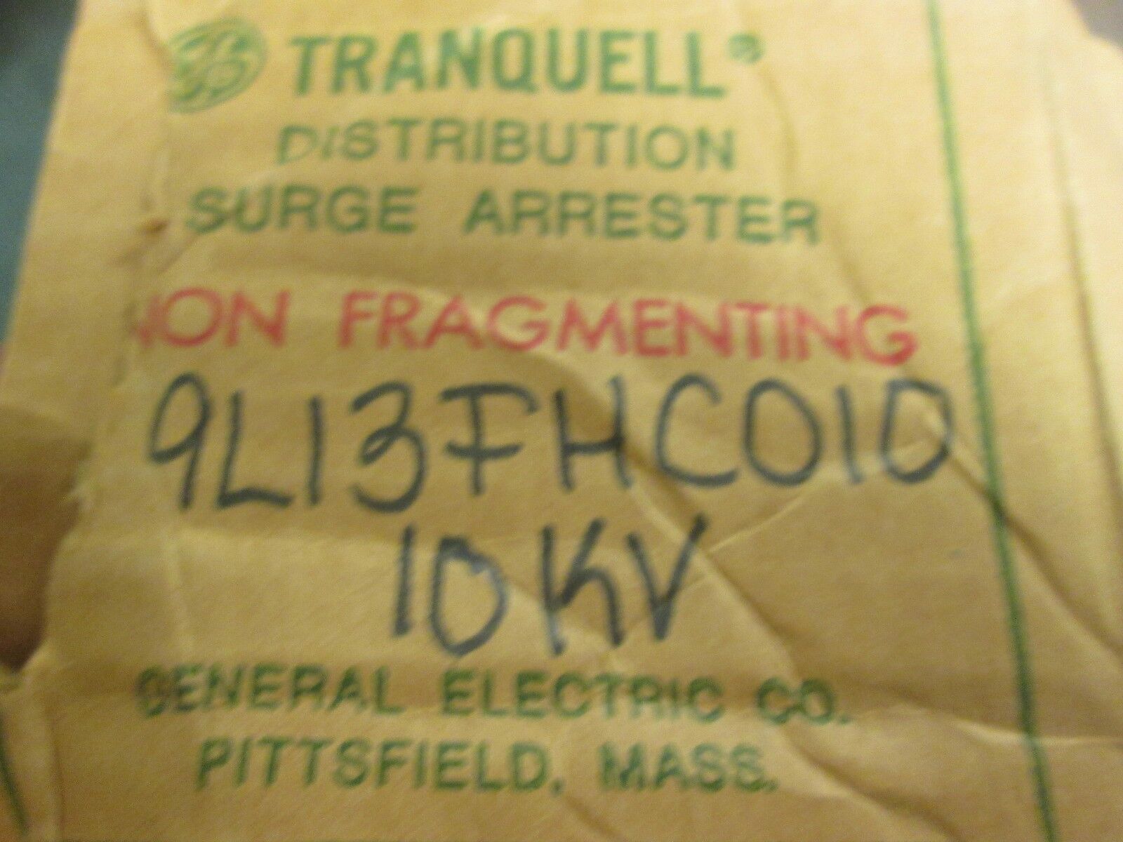 GE Tranquell Riser Pole Arrester UD9L13FHC010 10KV W/ Clip New Surplus