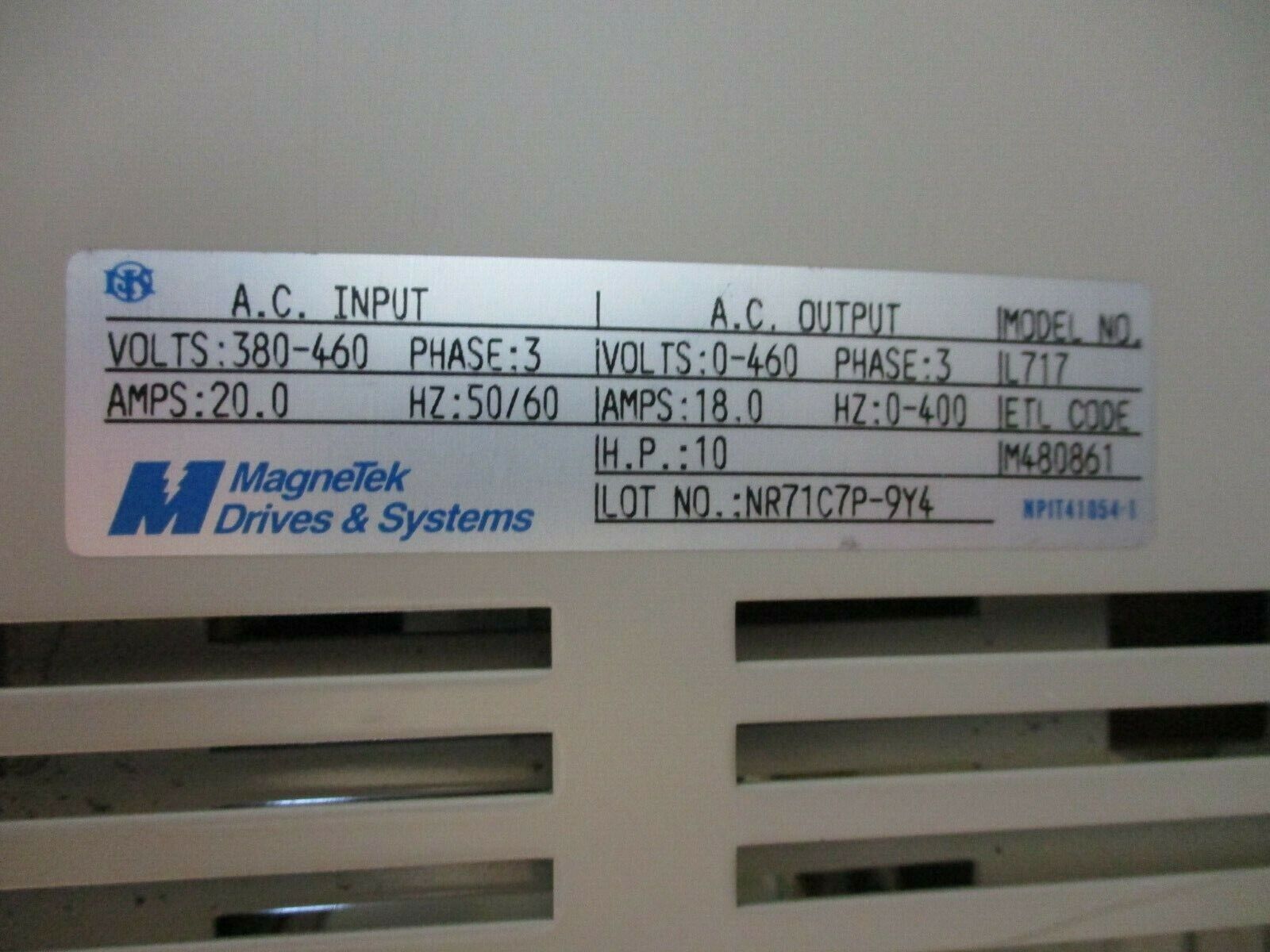 Magnetek Lancer GPD 502 AC Drive L717 10HP 3Ph Used