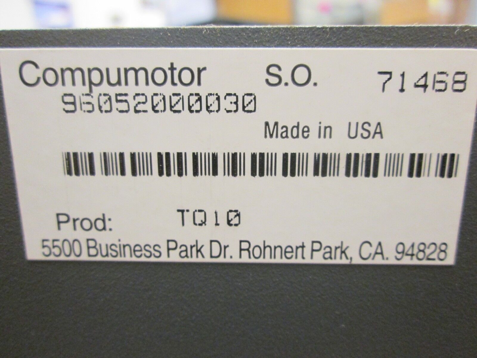 Parker Compumotor Servo Drive TQ10 120V 50/60 Hz 1100VA Used