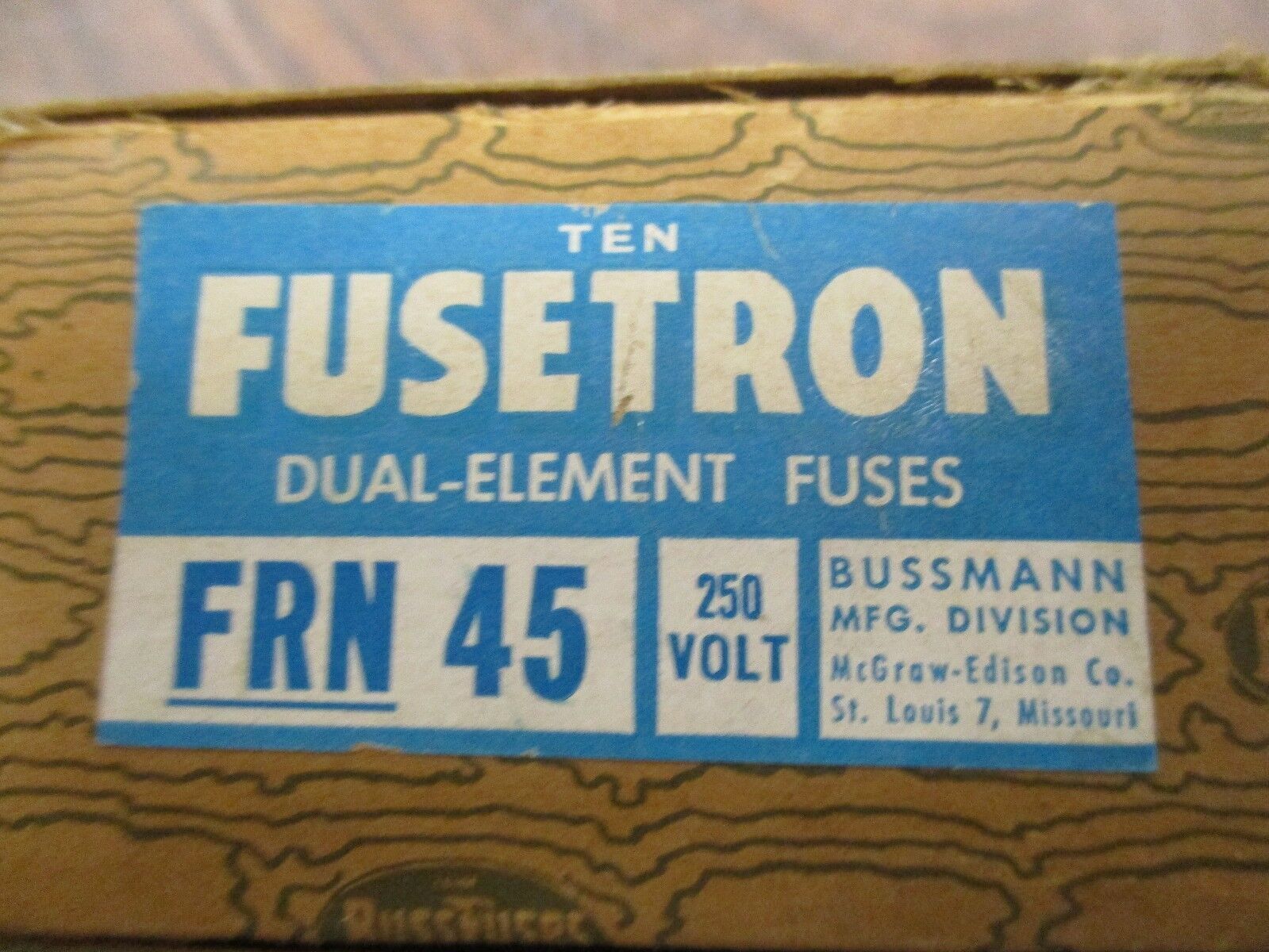 Buss Fusetron Fuse FRN 45 250V 45A *Box of 10* New Surplus