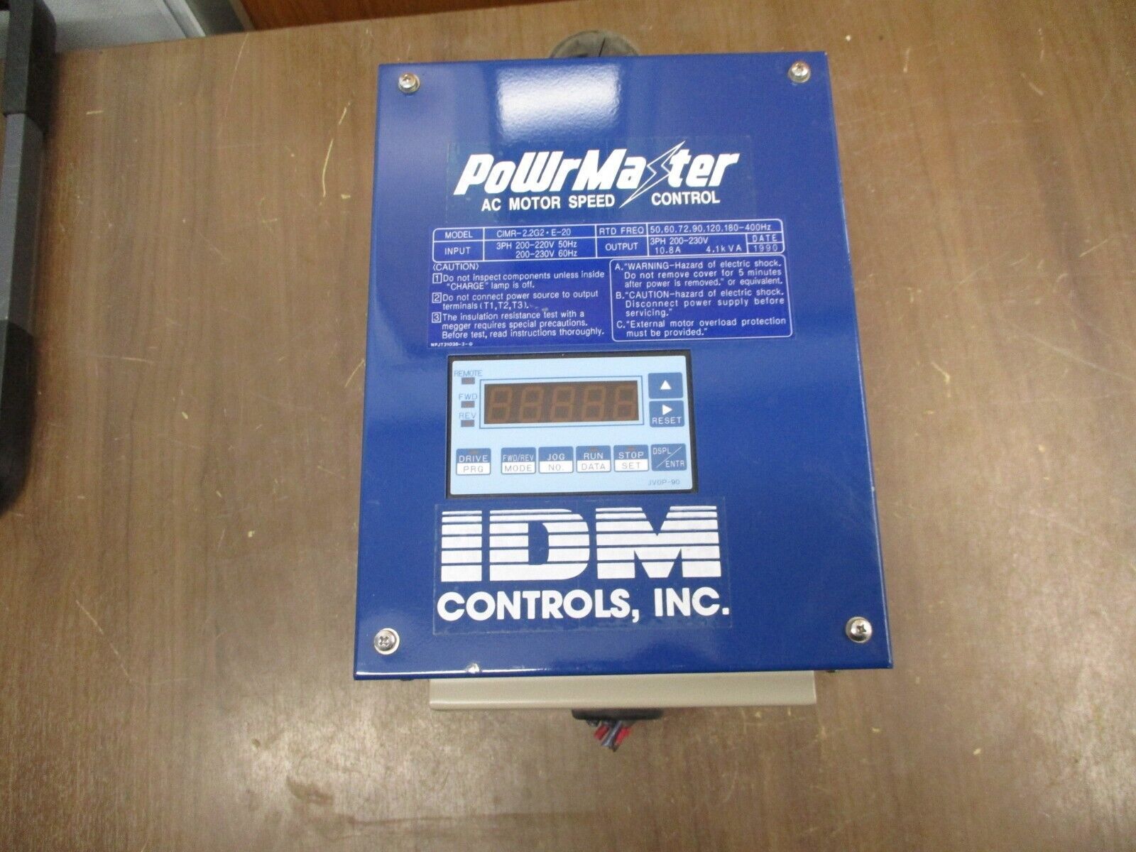 IDM Controls PowrMaster AC Drive CIMR-22G2 E-20 4.1 kVA 3Ph 50-400Hz Used