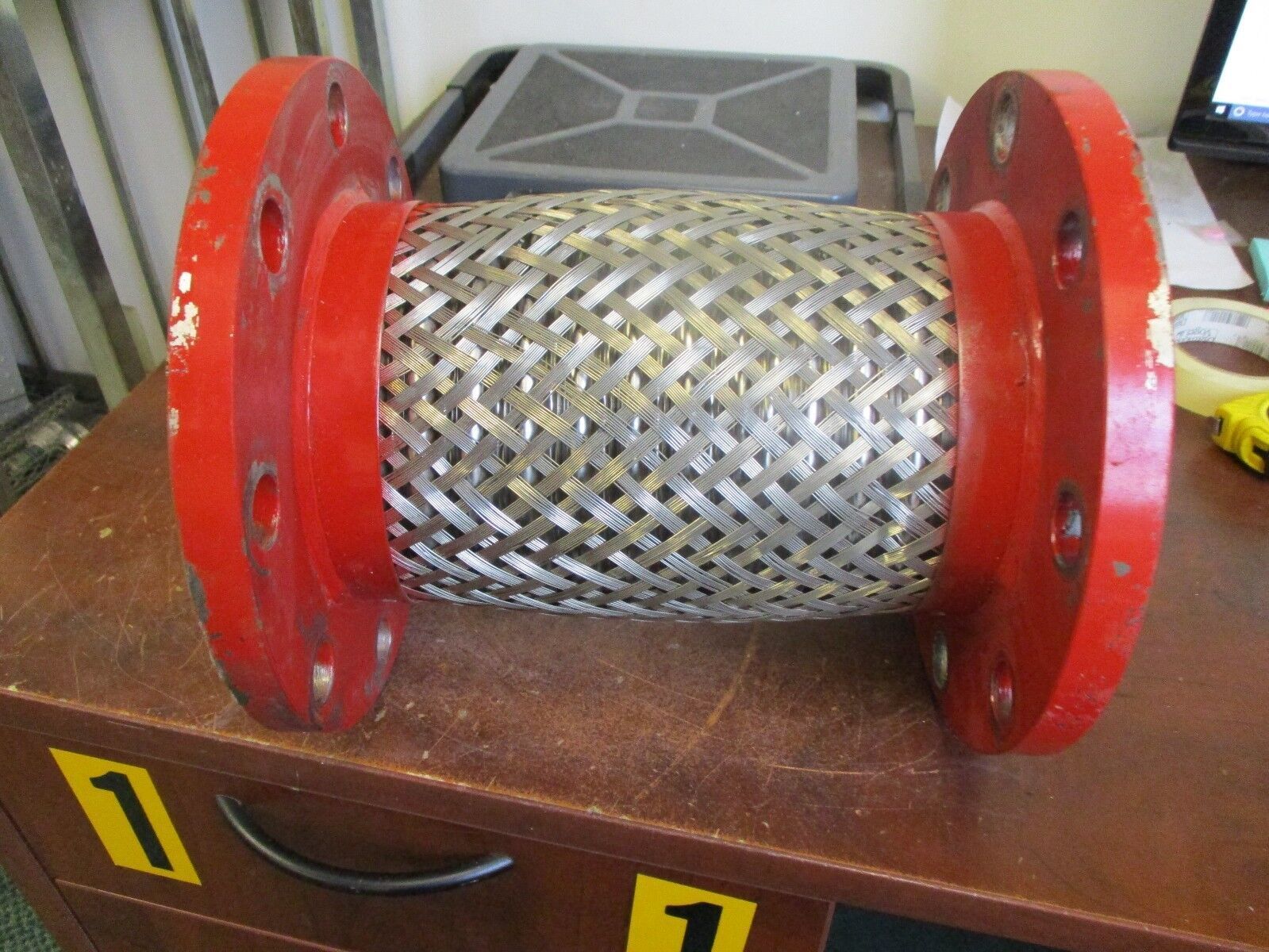 Flanged Braided Flexible Connector Diameter: 5" Length: 11" Used