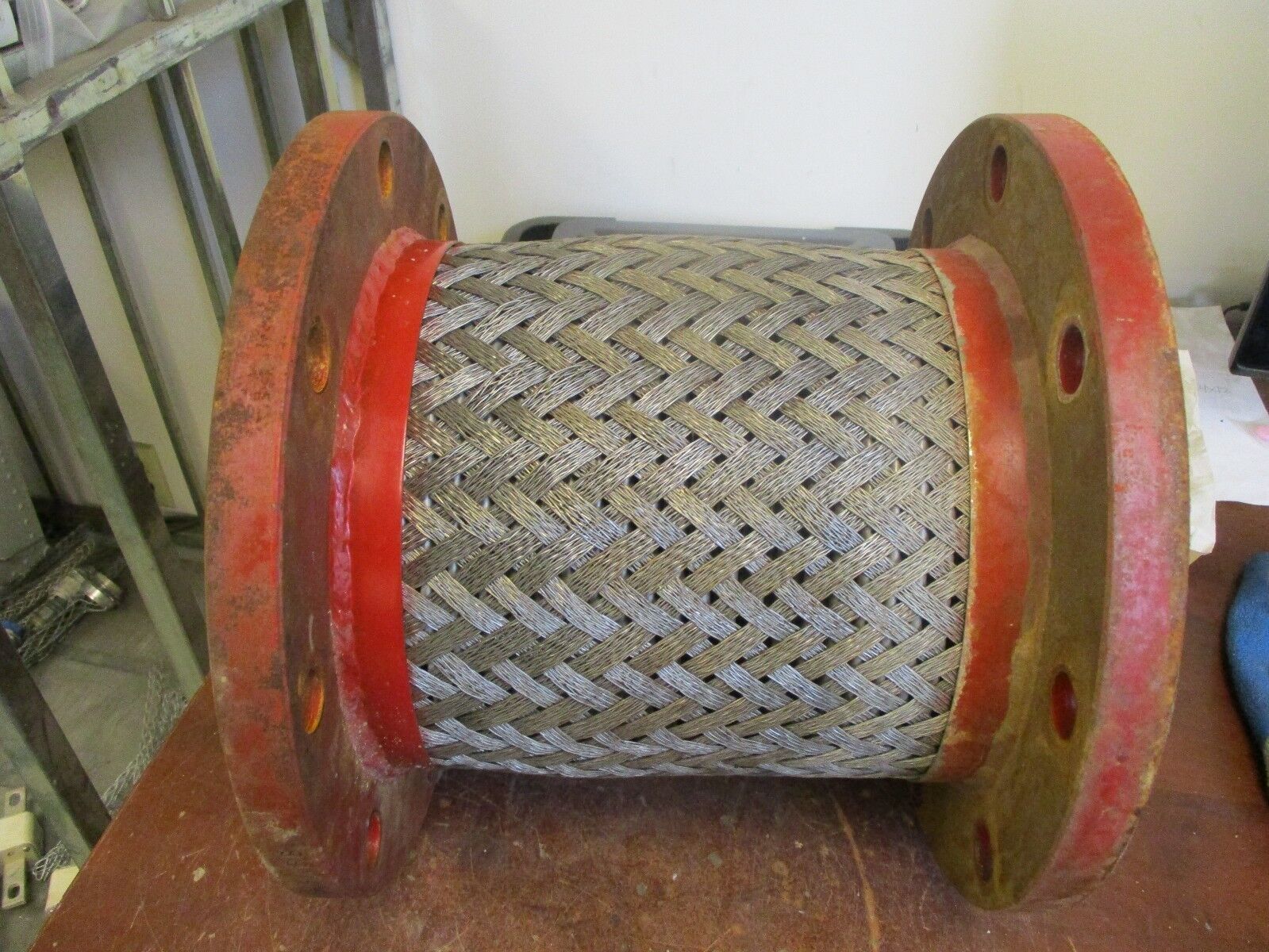 Flanged Braided Flexible Connector Diameter: 8" Length: 12" Used