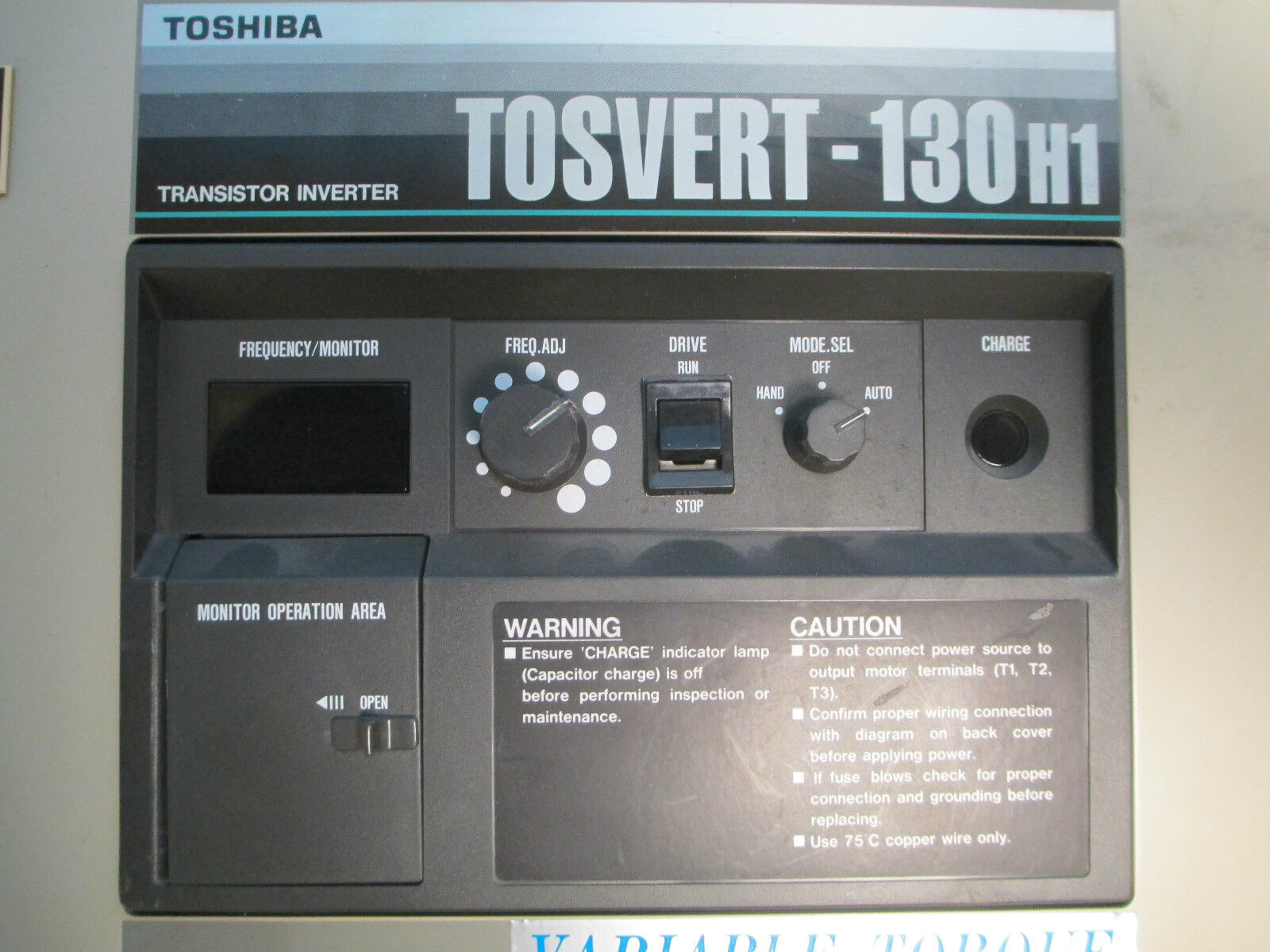 Toshiba Tosvert-130H1 VT130H1U-4055B0, 5HP 480V 3PH
