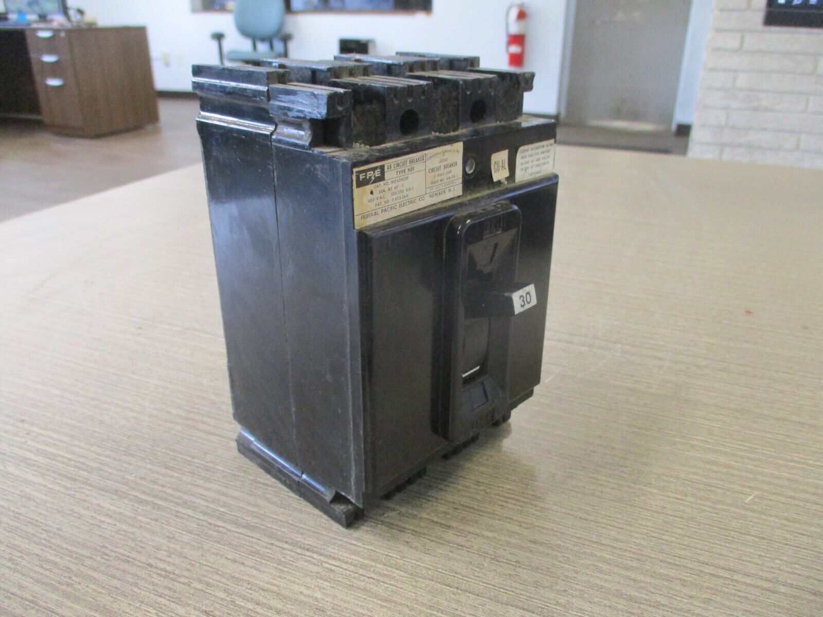 FPE Type NEF AB Circuit Breaker NEF431030 30A 480V 3P Used.