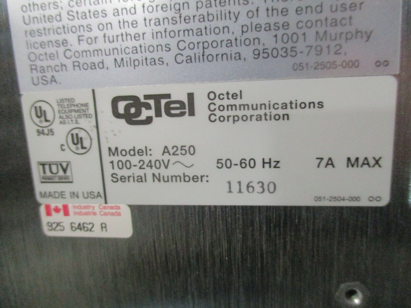 Octel Voicemail/Fax System w/ Modules A250 (7) Modules Used