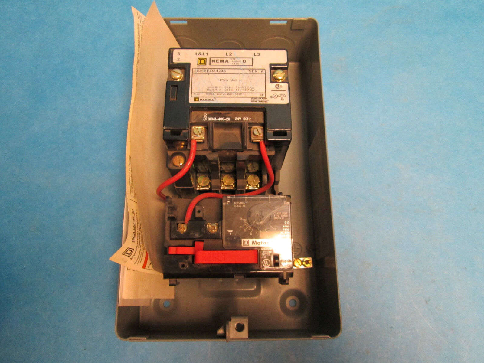 Square D 8536SBO2H20S Size 0 Contactor Starter In Enclosure