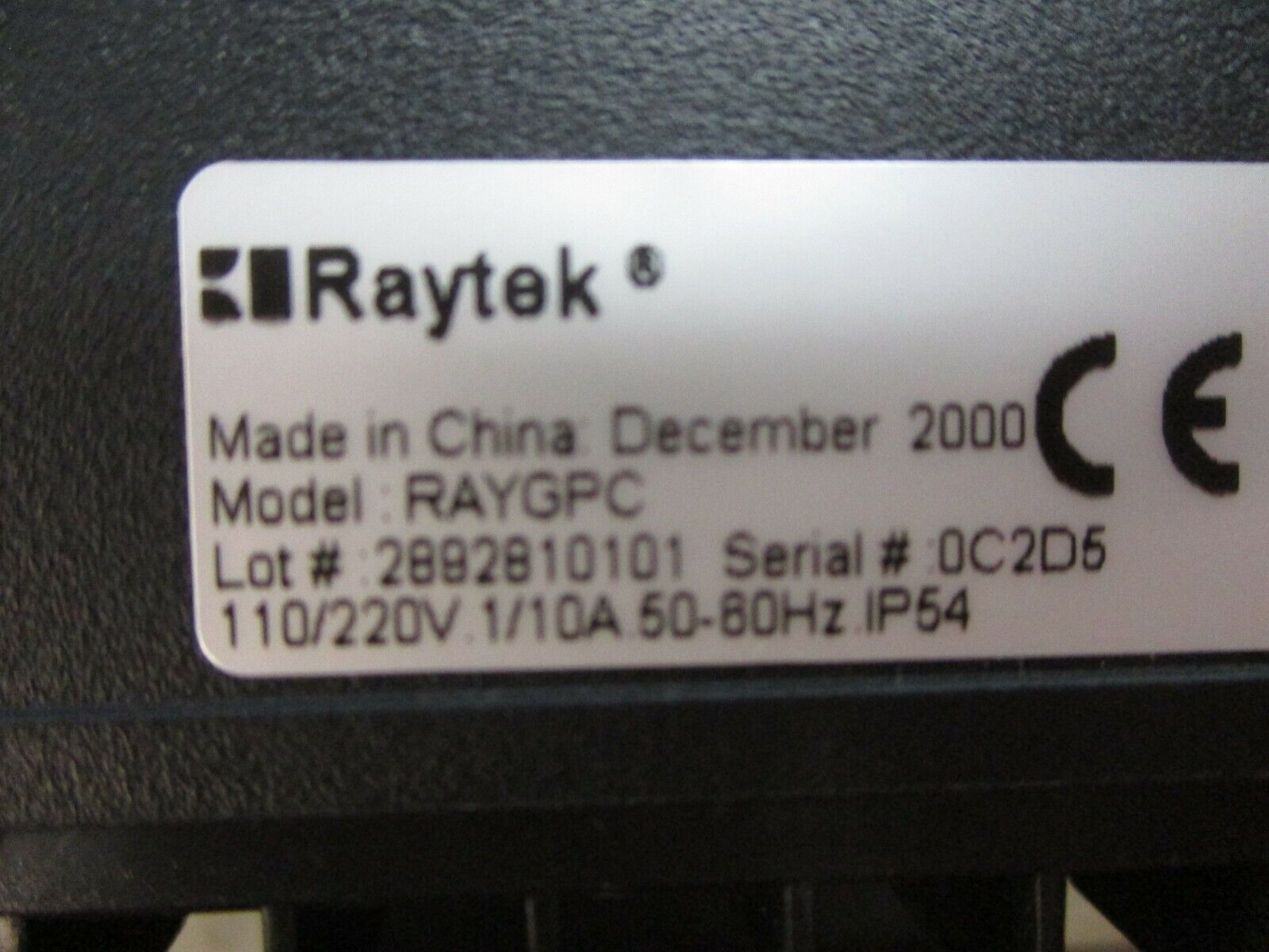 Raytek Thermalert GP Panel Meter RAYGPC 110/220V 1/10A 50/60Hz Used