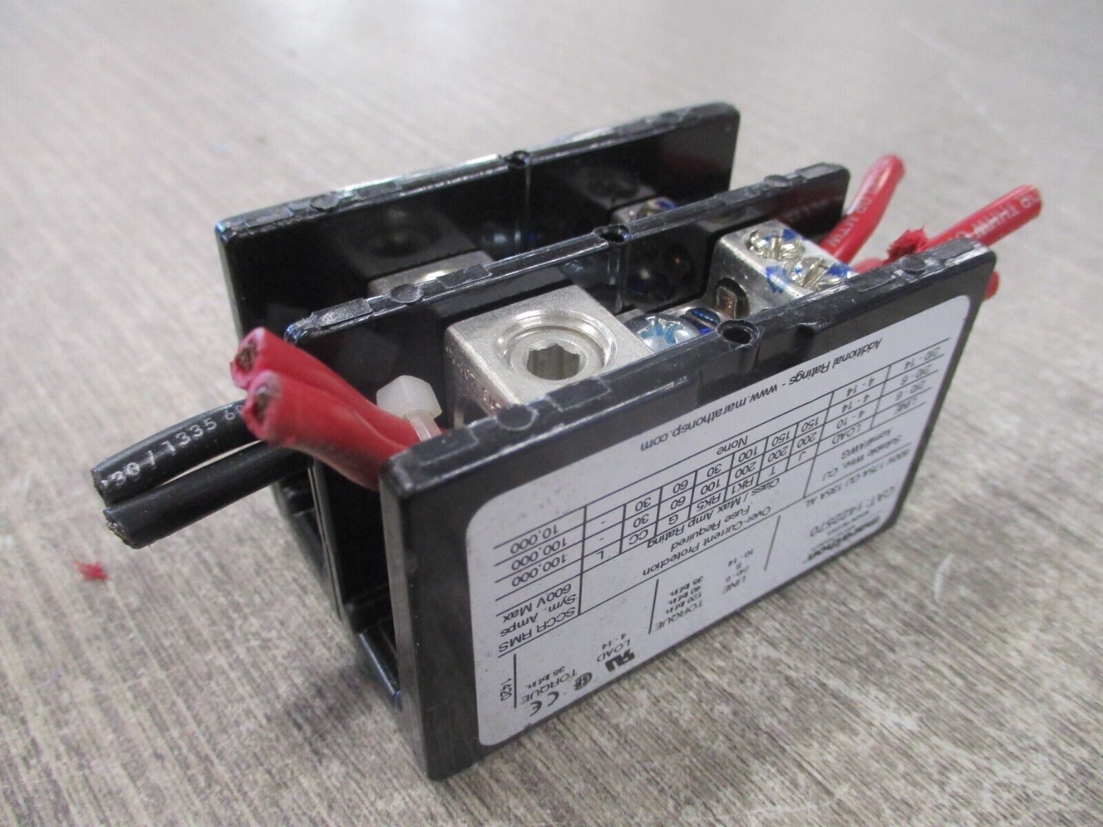 Marathon Power Distribution Block 1422570 175A 600V 2P Used