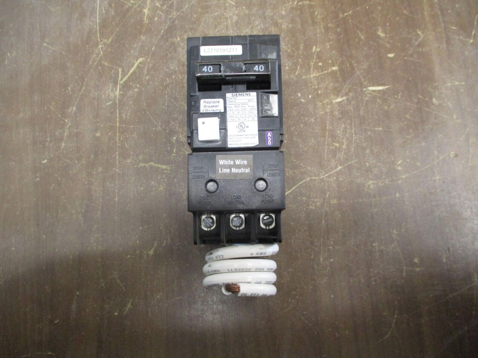 Siemens GFCI Circut Breaker BF240A 40A 120/240V 2P New Surplus