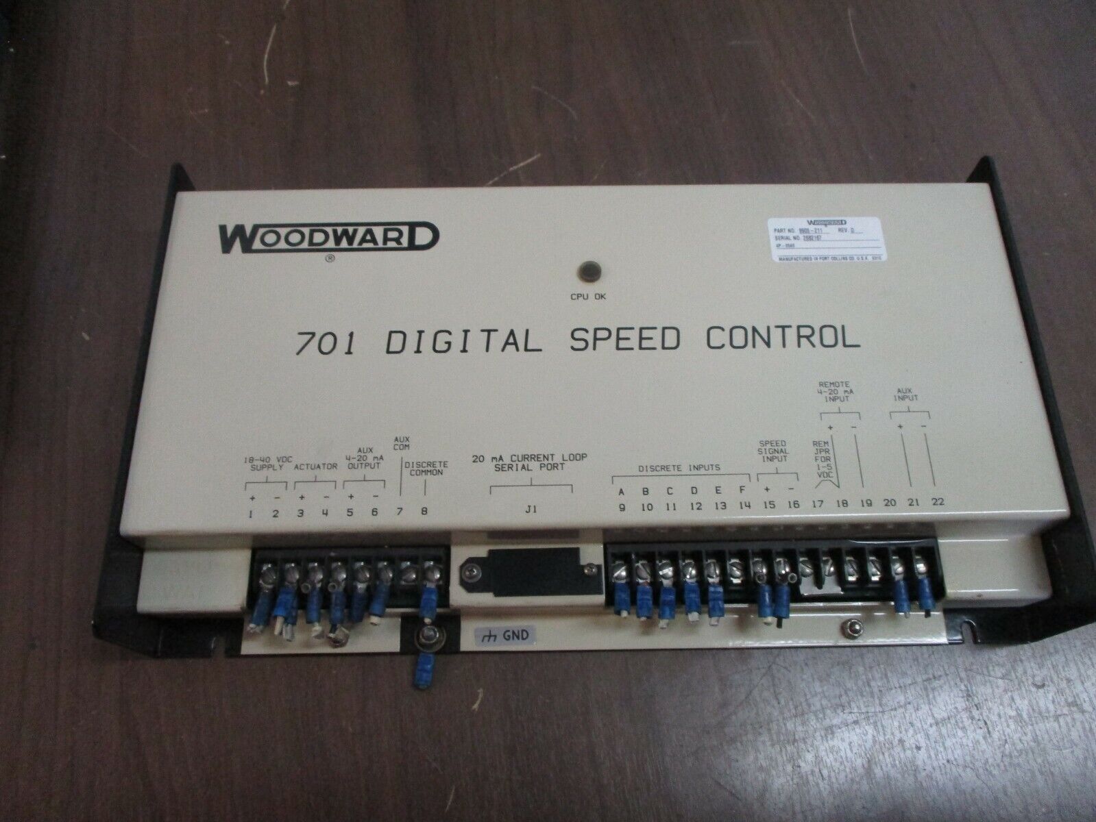 Woodward 701 Digital Speed Control 9905-211 Rev. D Used