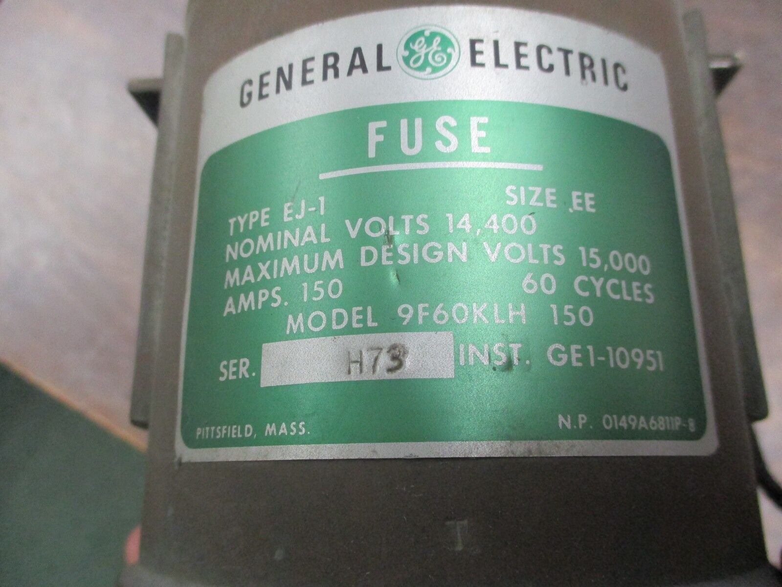 GE Type EJ-1 Fuse 9F60KLH 150 150A 14.4KV 60Hz Size EE Used