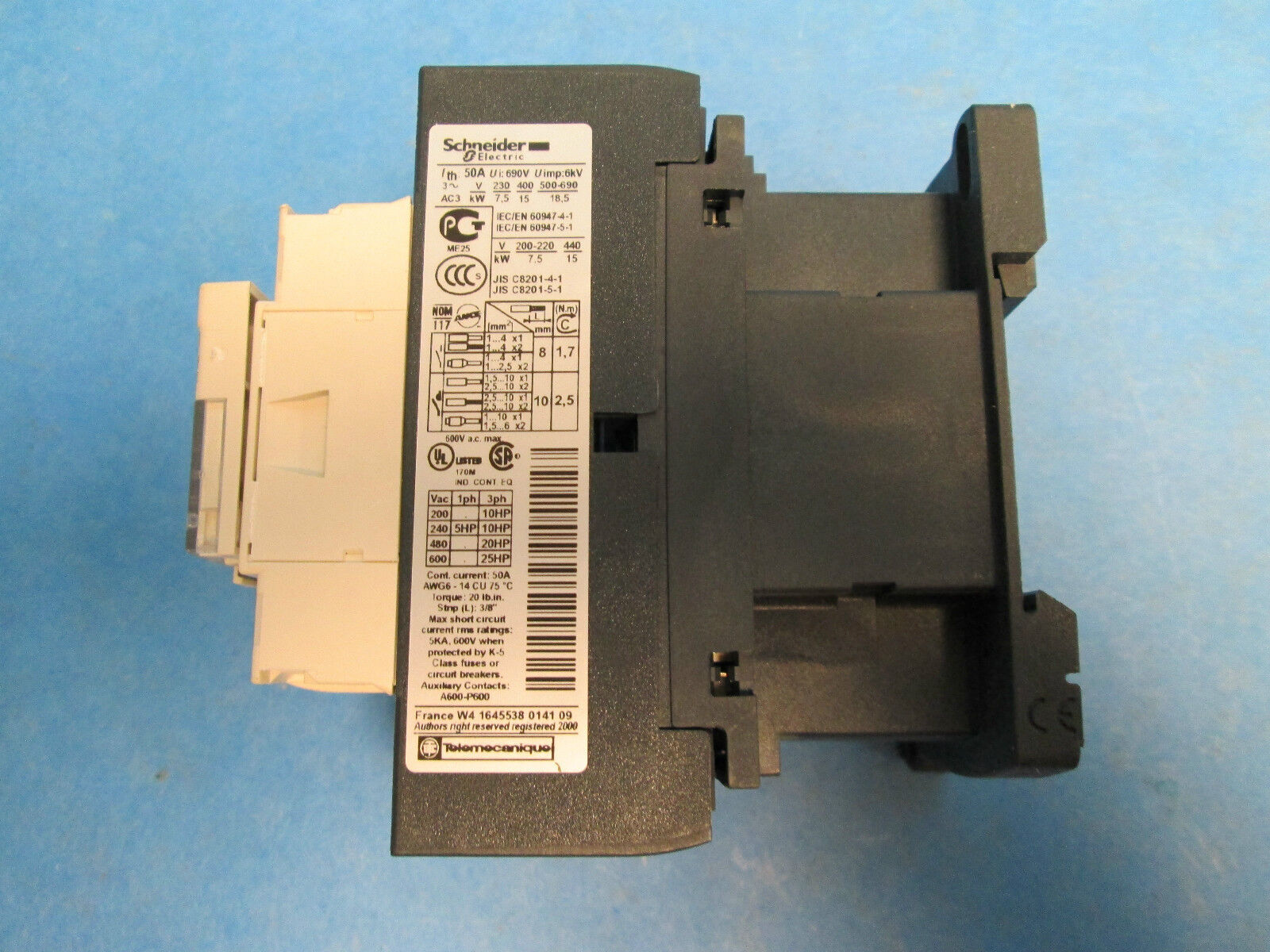 Schneider Electric LC1D32LE7 IEC Open 3P Contactor 208VAC 32A