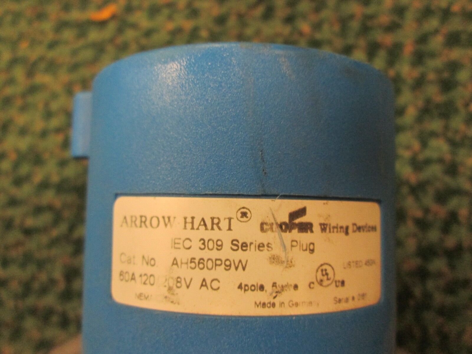 Cooper/ Arrow Hart Plug and Receptacle Set, CW 560 C9W/ AH560P9W, Nema 4X Used